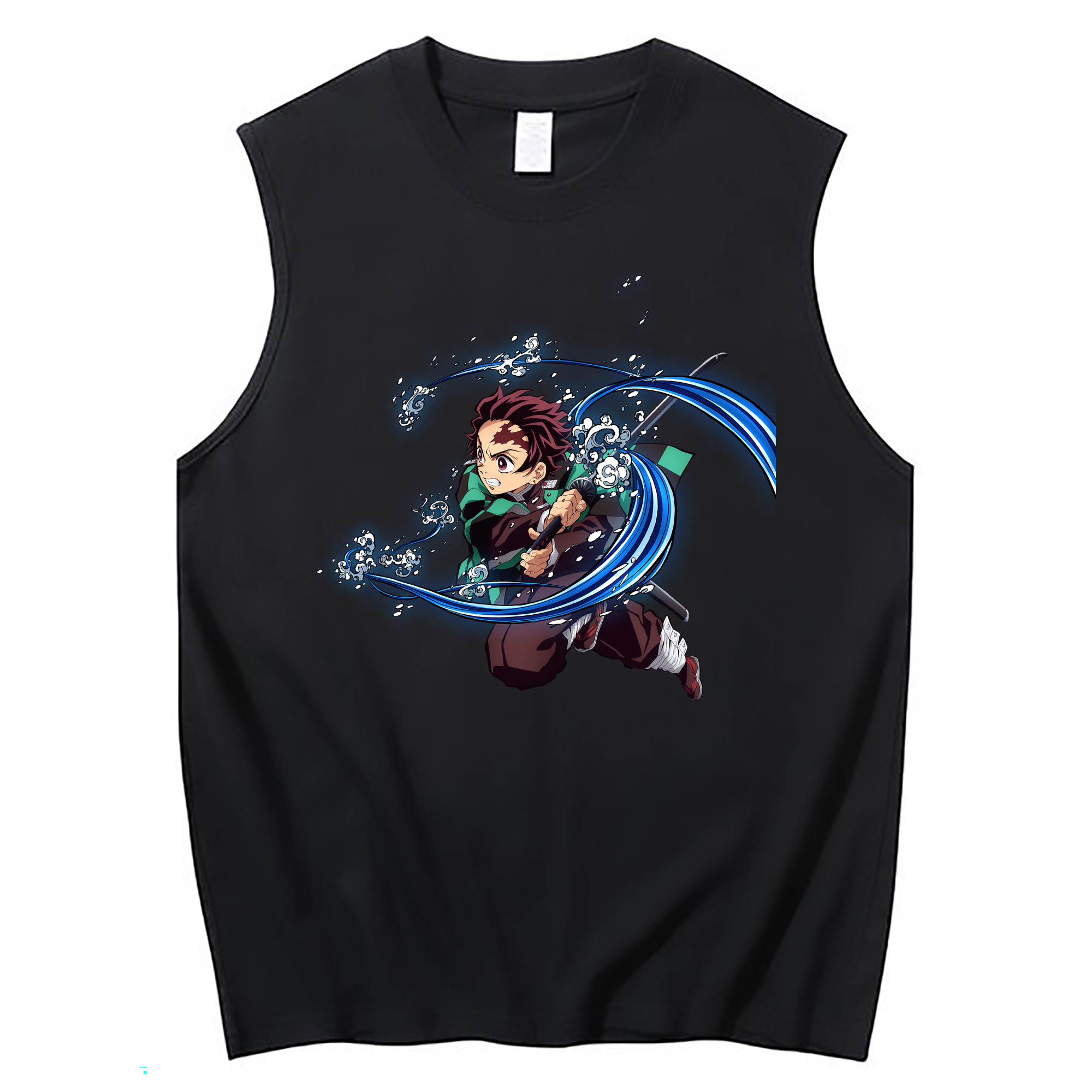 （画像用） 鬼滅の刃 竈門 炭治郎／かまど たんじろう Kamado Tanjirou コットン100％タンクトップ（フロントプリント）