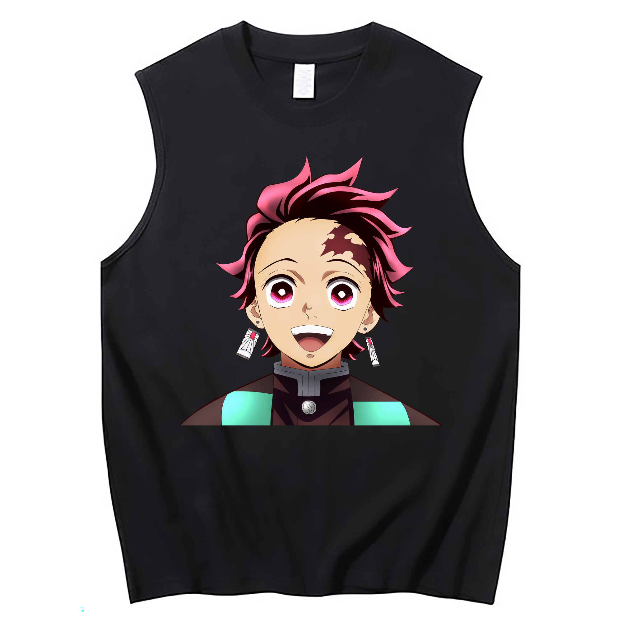 （画像用） 鬼滅の刃 竈門 炭治郎／かまど たんじろう Kamado Tanjirou コットン100％タンクトップ（フロントプリント）