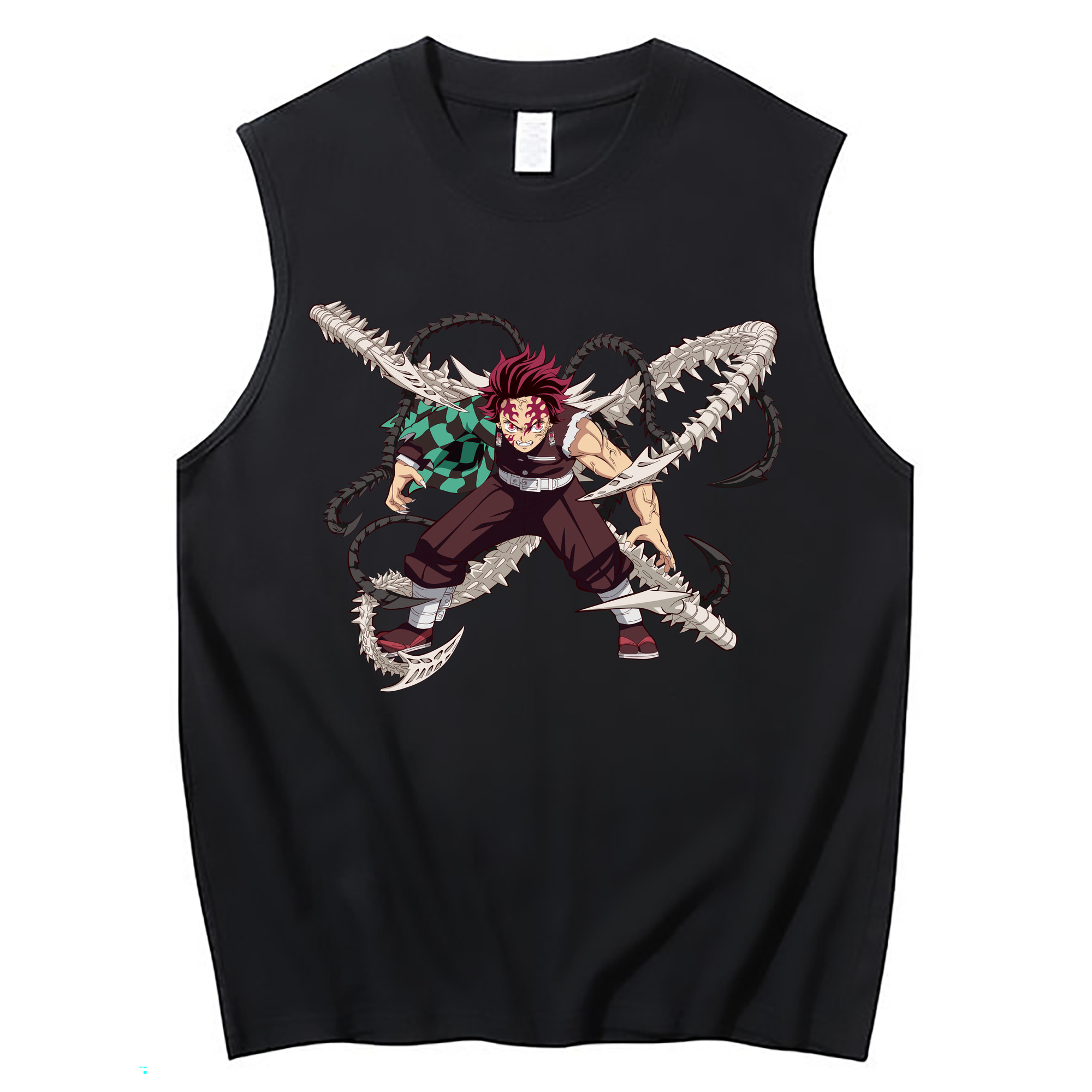 （画像用） 鬼滅の刃 竈門 炭治郎／かまど たんじろう Kamado Tanjirou コットン100％タンクトップ（フロントプリント）