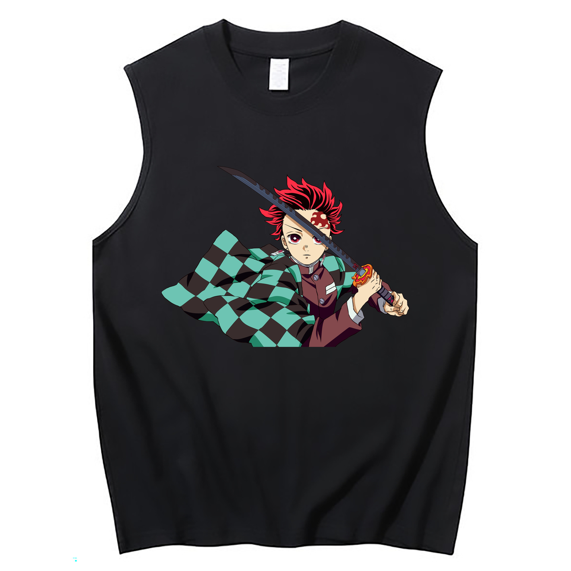 （画像用） 鬼滅の刃 竈門 炭治郎／かまど たんじろう Kamado Tanjirou コットン100％タンクトップ（フロントプリント）