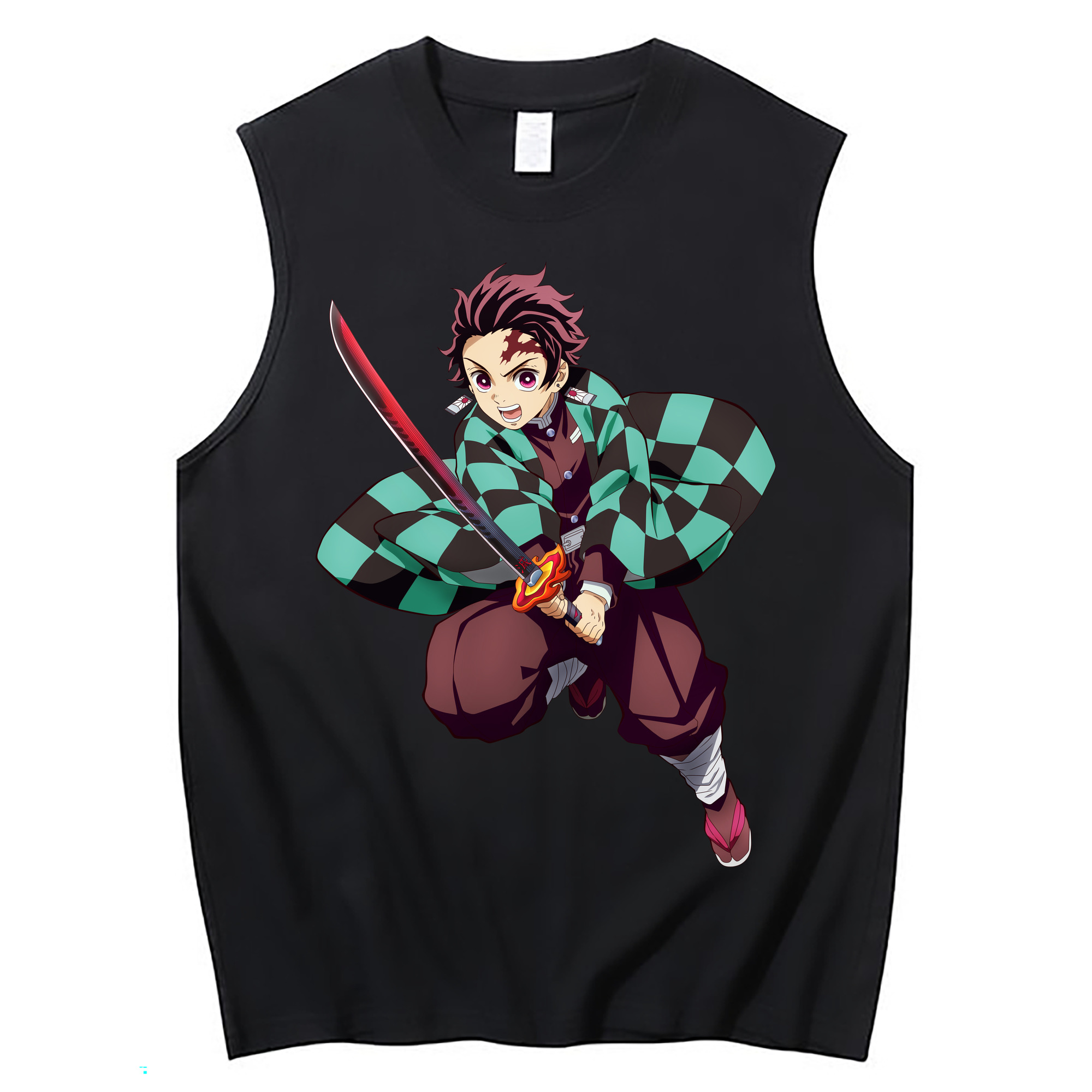 （画像用） 鬼滅の刃 竈門 炭治郎／かまど たんじろう Kamado Tanjirou コットン100％タンクトップ（フロントプリント）