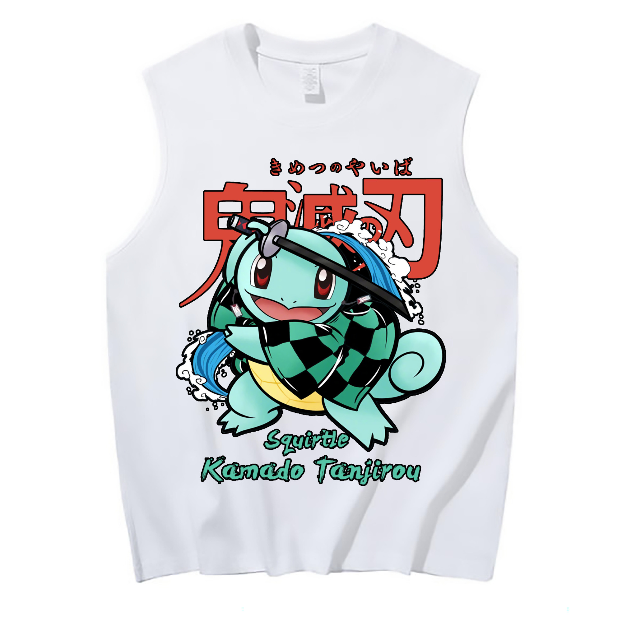 （画像用） 鬼滅の刃 竈門 炭治郎／かまど たんじろう Kamado Tanjirou コットン100％タンクトップ（フロントプリント）