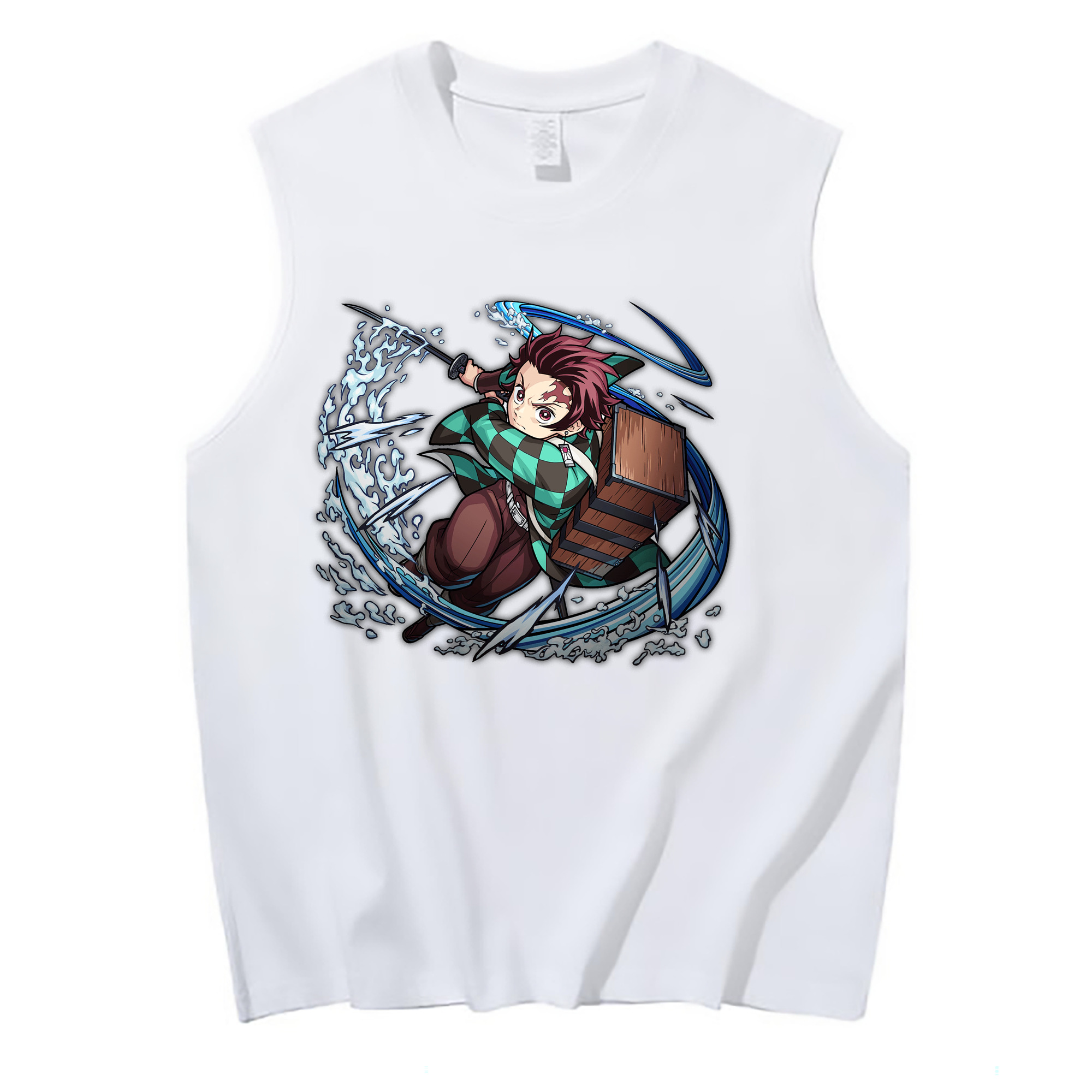 （画像用） 鬼滅の刃 竈門 炭治郎／かまど たんじろう Kamado Tanjirou コットン100％タンクトップ（フロントプリント）