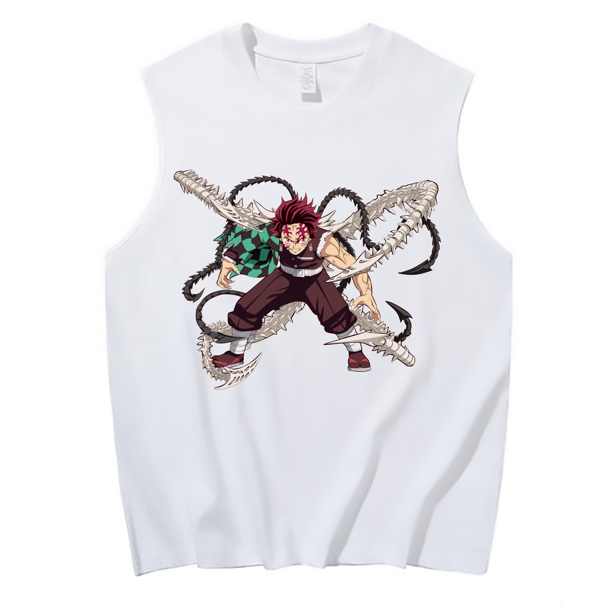 （画像用） 鬼滅の刃 竈門 炭治郎／かまど たんじろう Kamado Tanjirou コットン100％タンクトップ（フロントプリント）