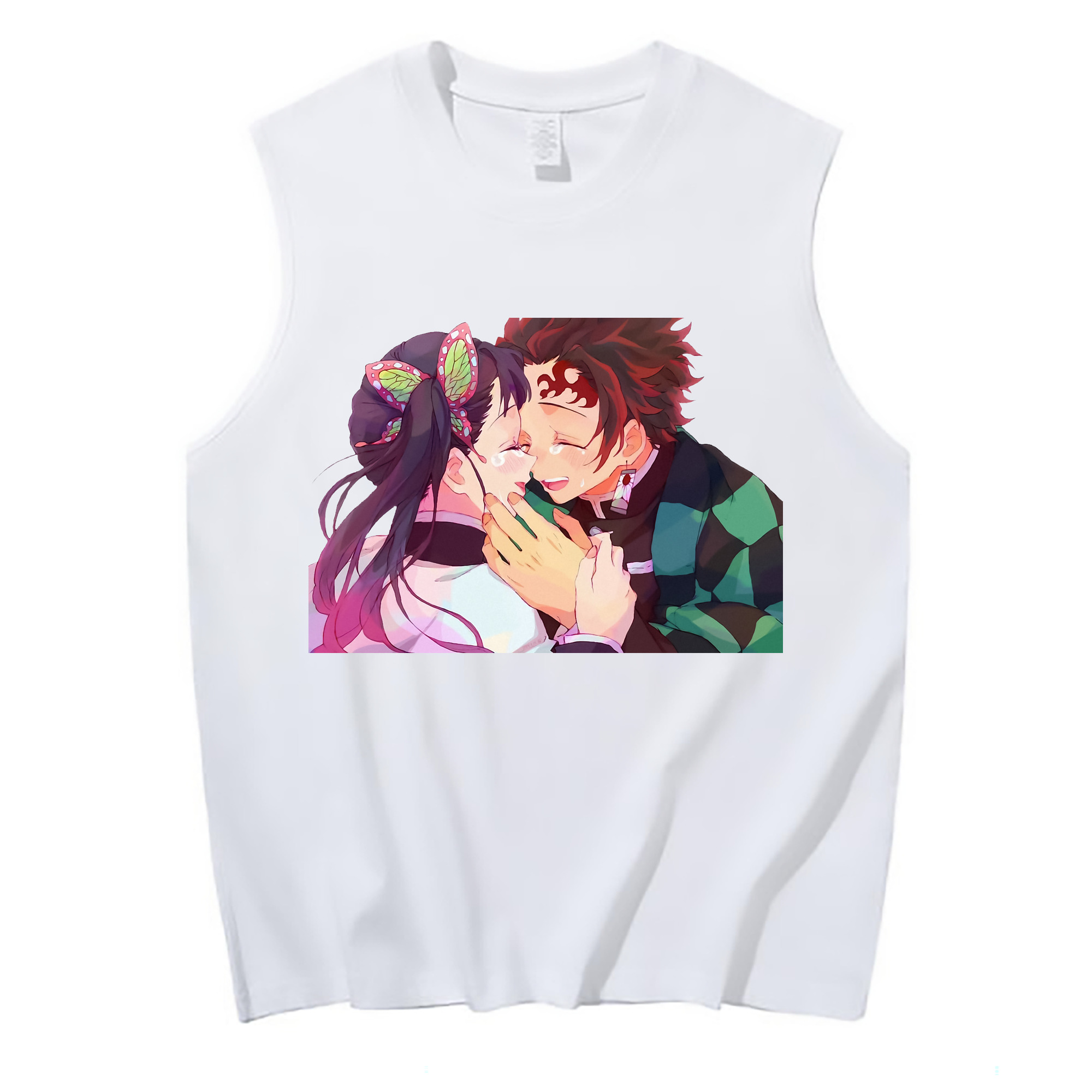 （画像用） 鬼滅の刃 竈門 炭治郎／かまど たんじろう Kamado Tanjirou コットン100％タンクトップ（フロントプリント）