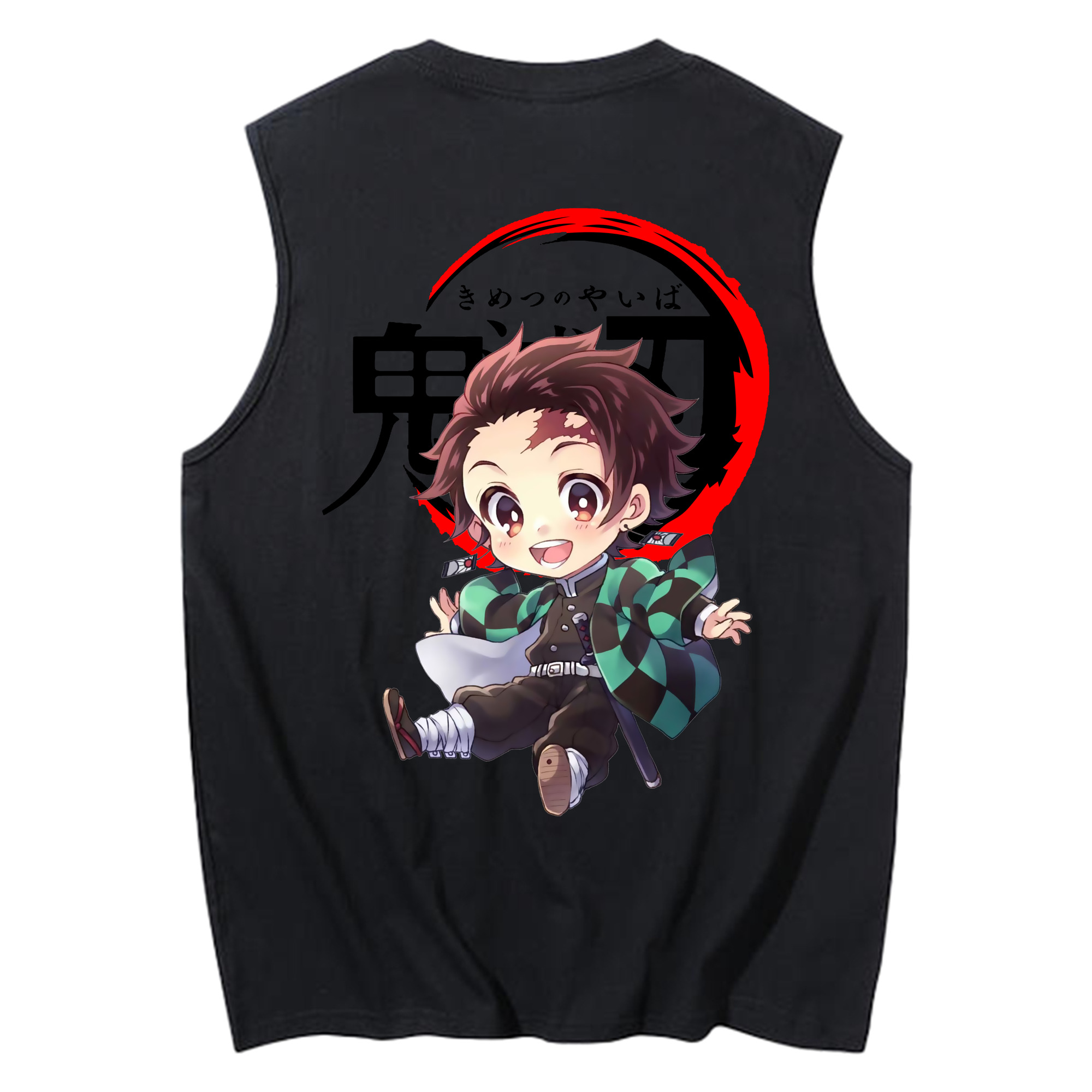 （画像用） 鬼滅の刃 竈門 炭治郎／かまど たんじろう Kamado Tanjirou コットン100％タンクトップ（背面プリント）