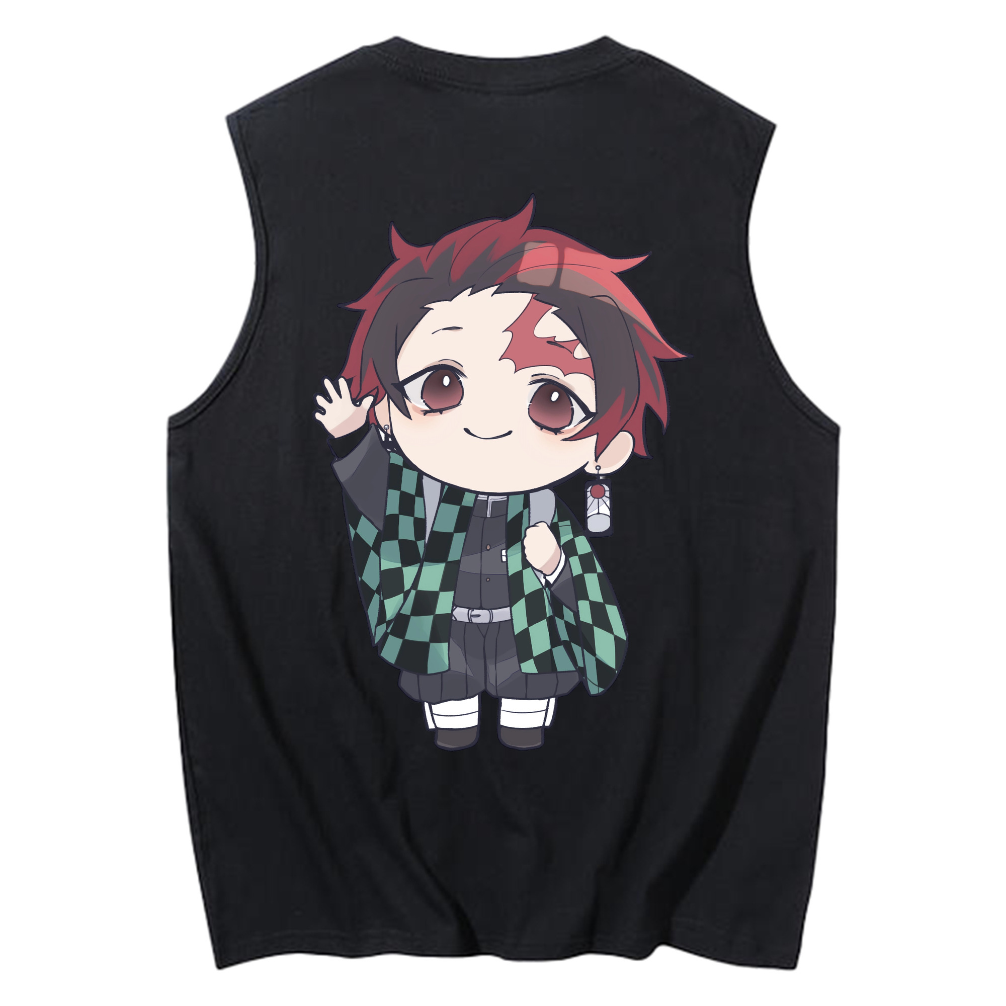 （画像用） 鬼滅の刃 竈門 炭治郎／かまど たんじろう Kamado Tanjirou コットン100％タンクトップ（背面プリント）