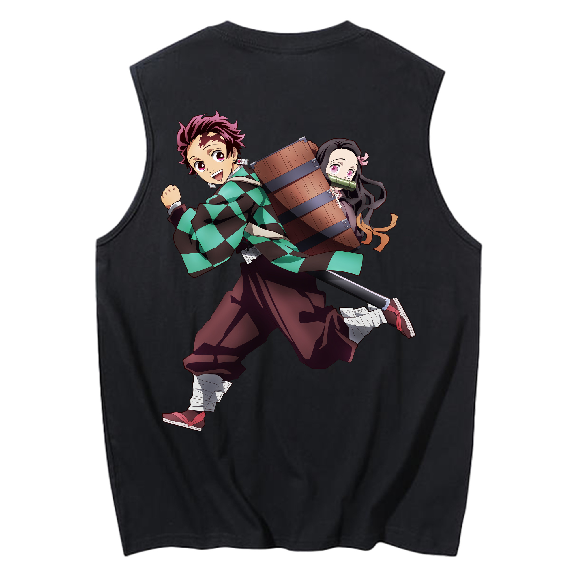 （画像用） 鬼滅の刃 竈門 炭治郎／かまど たんじろう Kamado Tanjirou コットン100％タンクトップ（背面プリント）