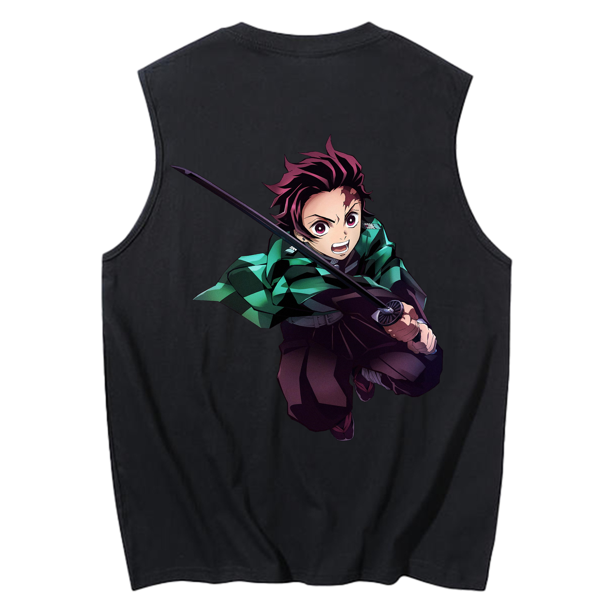 （画像用） 鬼滅の刃 竈門 炭治郎／かまど たんじろう Kamado Tanjirou コットン100％タンクトップ（背面プリント）