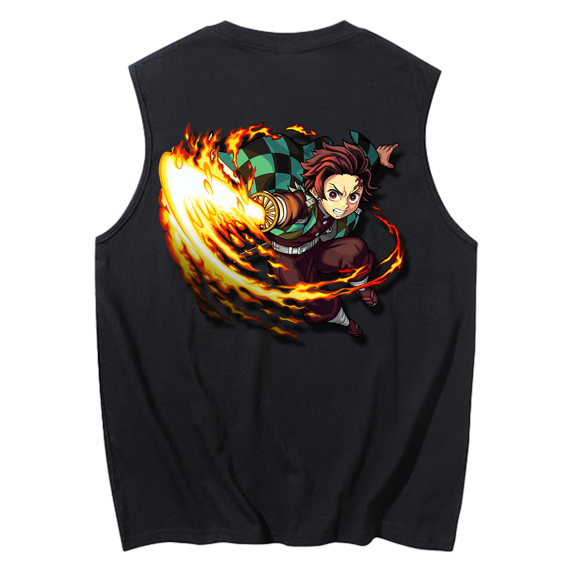 （画像用） 鬼滅の刃 竈門 炭治郎／かまど たんじろう Kamado Tanjirou コットン100％タンクトップ（背面プリント）