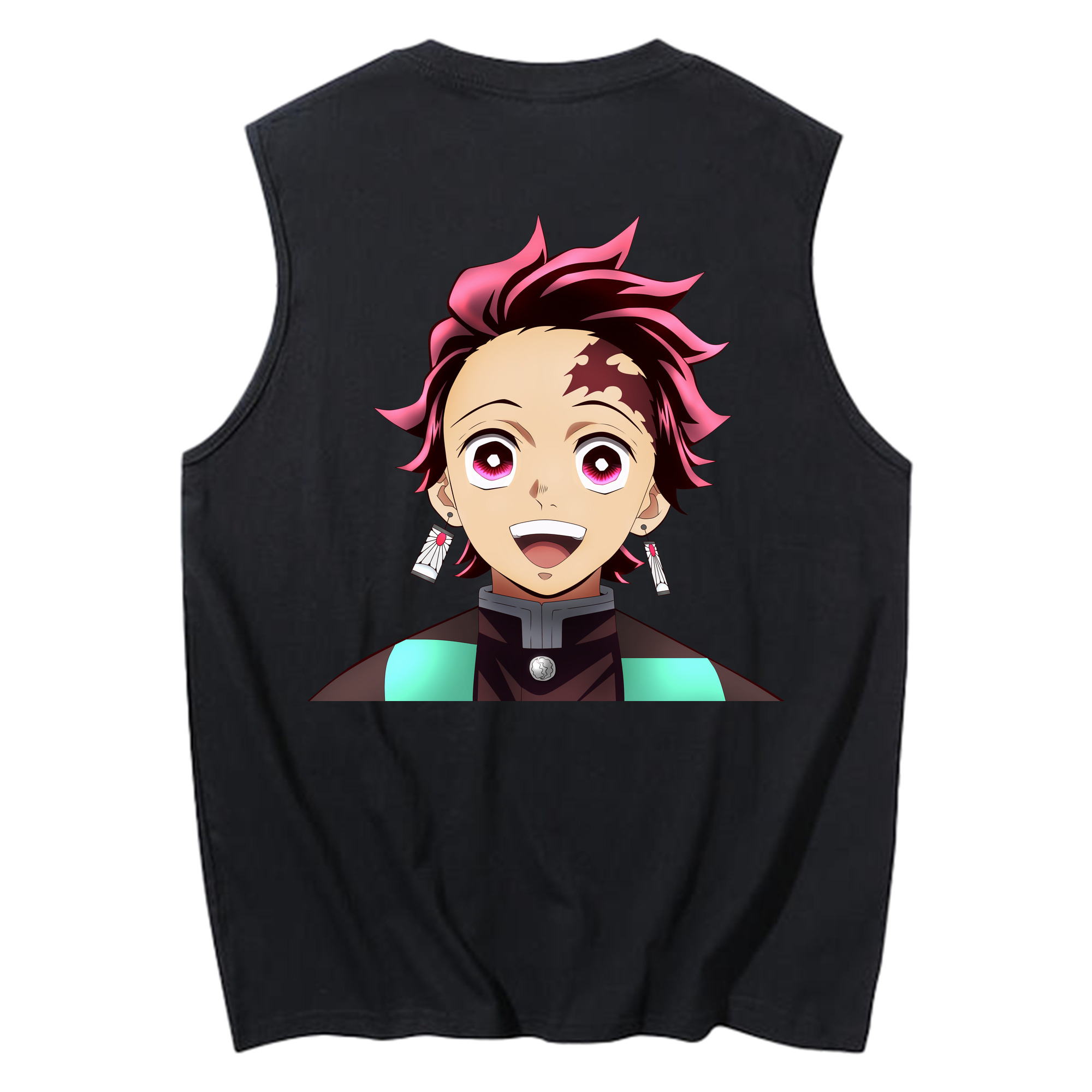 （画像用） 鬼滅の刃 竈門 炭治郎／かまど たんじろう Kamado Tanjirou コットン100％タンクトップ（背面プリント）