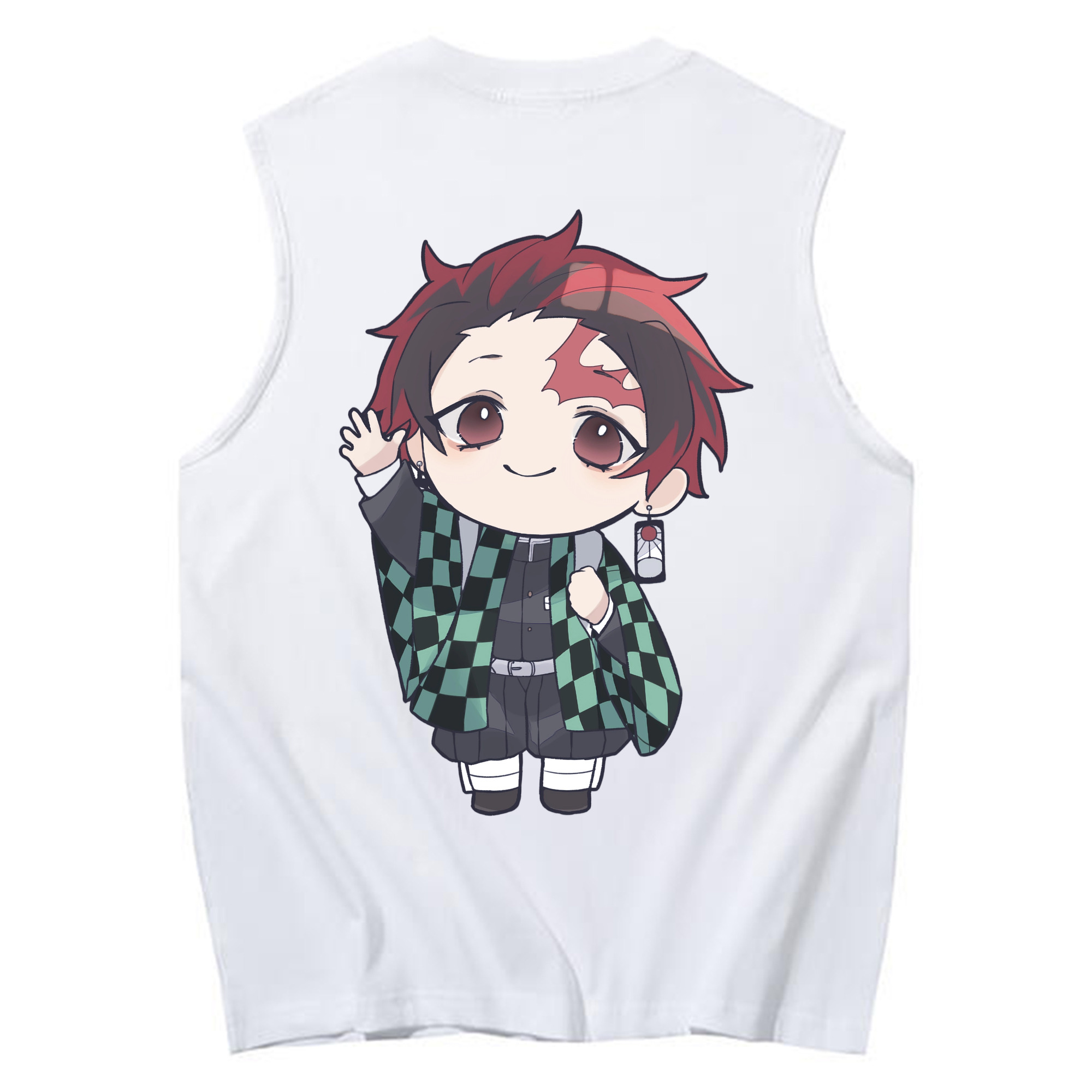 （画像用） 鬼滅の刃 竈門 炭治郎／かまど たんじろう Kamado Tanjirou コットン100％タンクトップ（背面プリント）