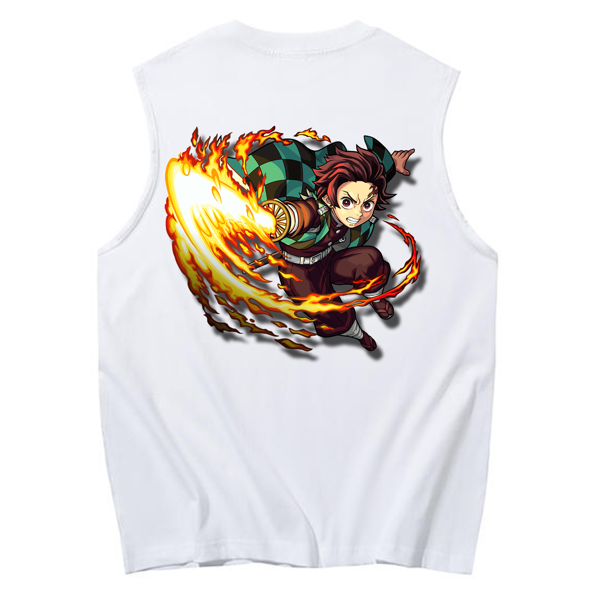 （画像用） 鬼滅の刃 竈門 炭治郎／かまど たんじろう Kamado Tanjirou コットン100％タンクトップ（背面プリント）
