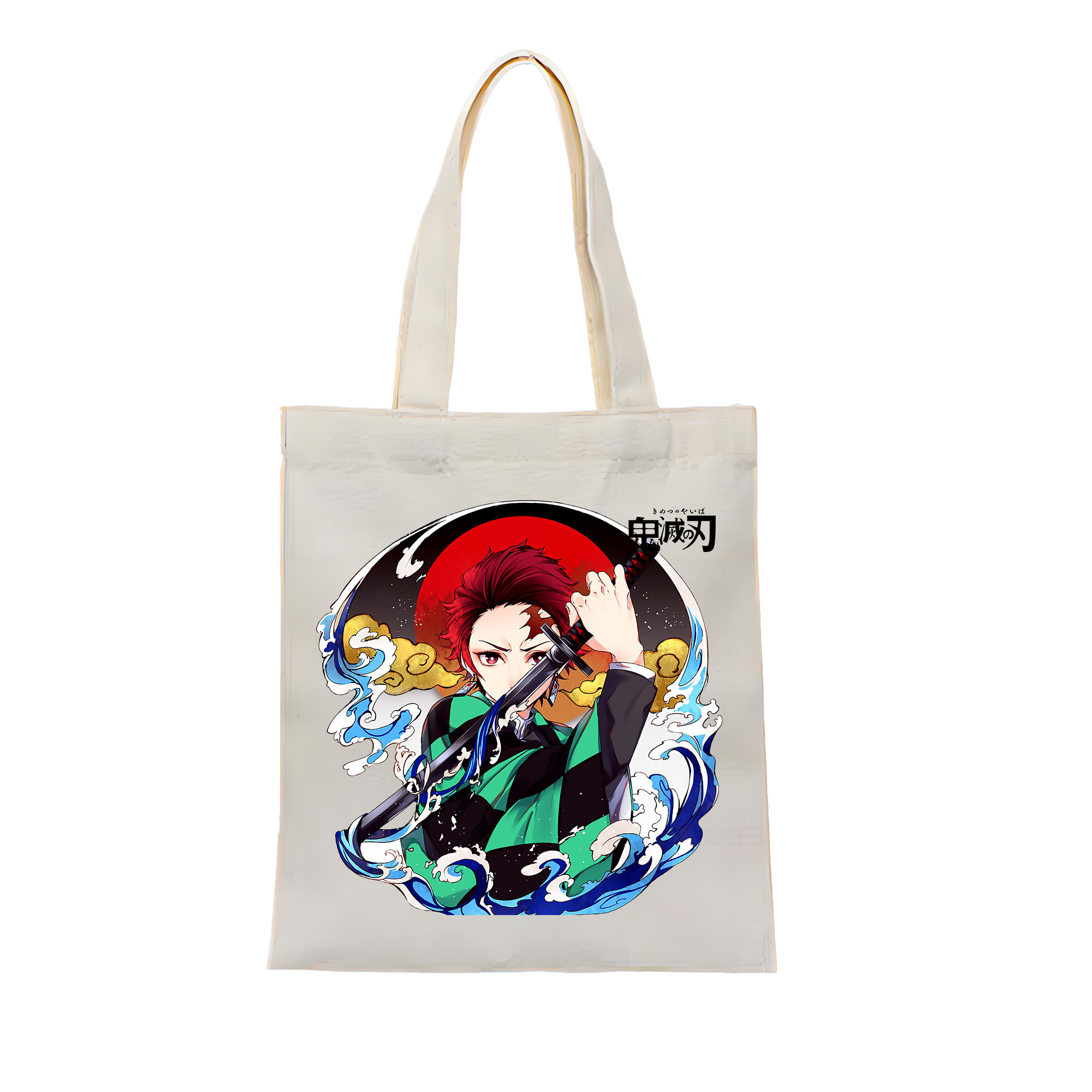 （画像用） 鬼滅の刃 竈門 炭治郎／かまど たんじろう Kamado Tanjirou 縦型キャンバス生地手提げバッグ　トートバッグ
