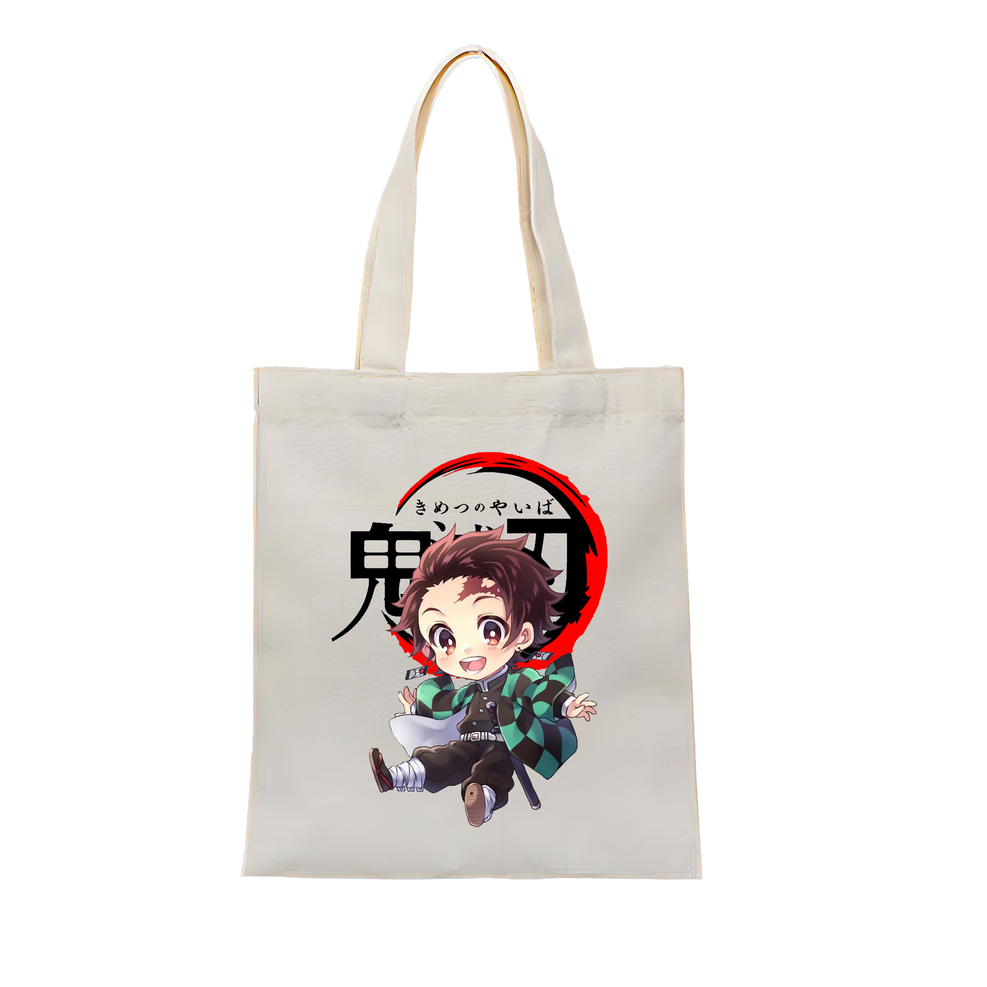 （画像用） 鬼滅の刃 竈門 炭治郎／かまど たんじろう Kamado Tanjirou 縦型キャンバス生地手提げバッグ　トートバッグ