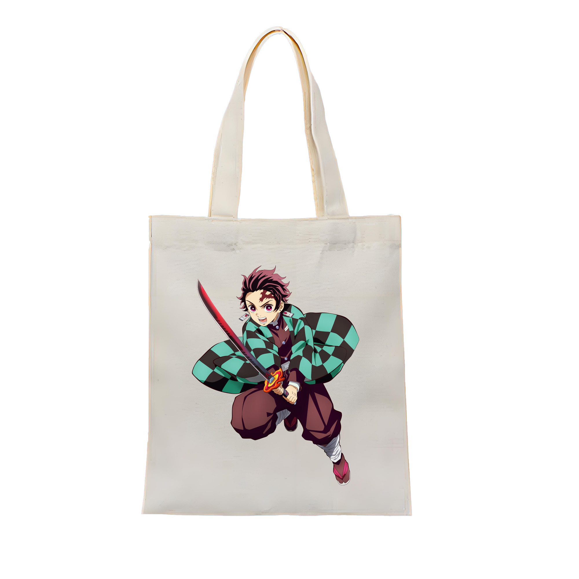 （画像用） 鬼滅の刃 竈門 炭治郎／かまど たんじろう Kamado Tanjirou 縦型キャンバス生地手提げバッグ　トートバッグ