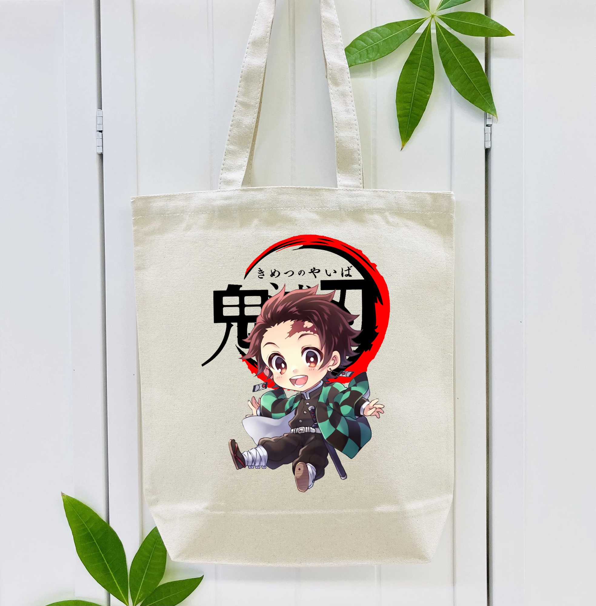 鬼滅の刃 竈門 炭治郎／かまど たんじろう Kamado Tanjirou 縦型キャンバス生地手提げバッグ　トートバッグ