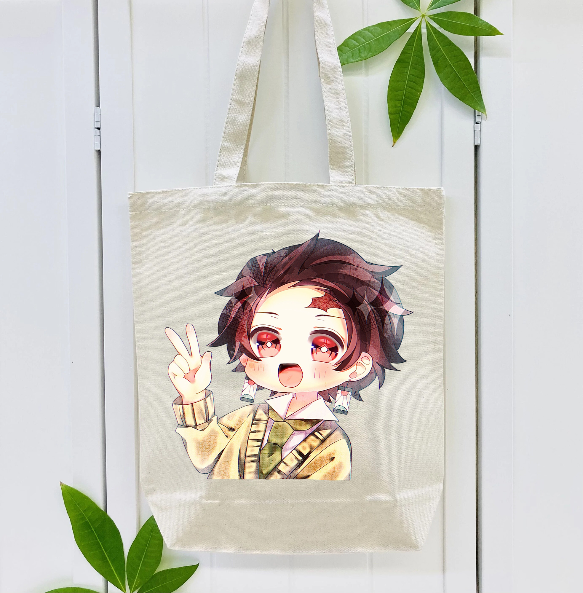 鬼滅の刃 竈門 炭治郎／かまど たんじろう Kamado Tanjirou 縦型キャンバス生地手提げバッグ　トートバッグ