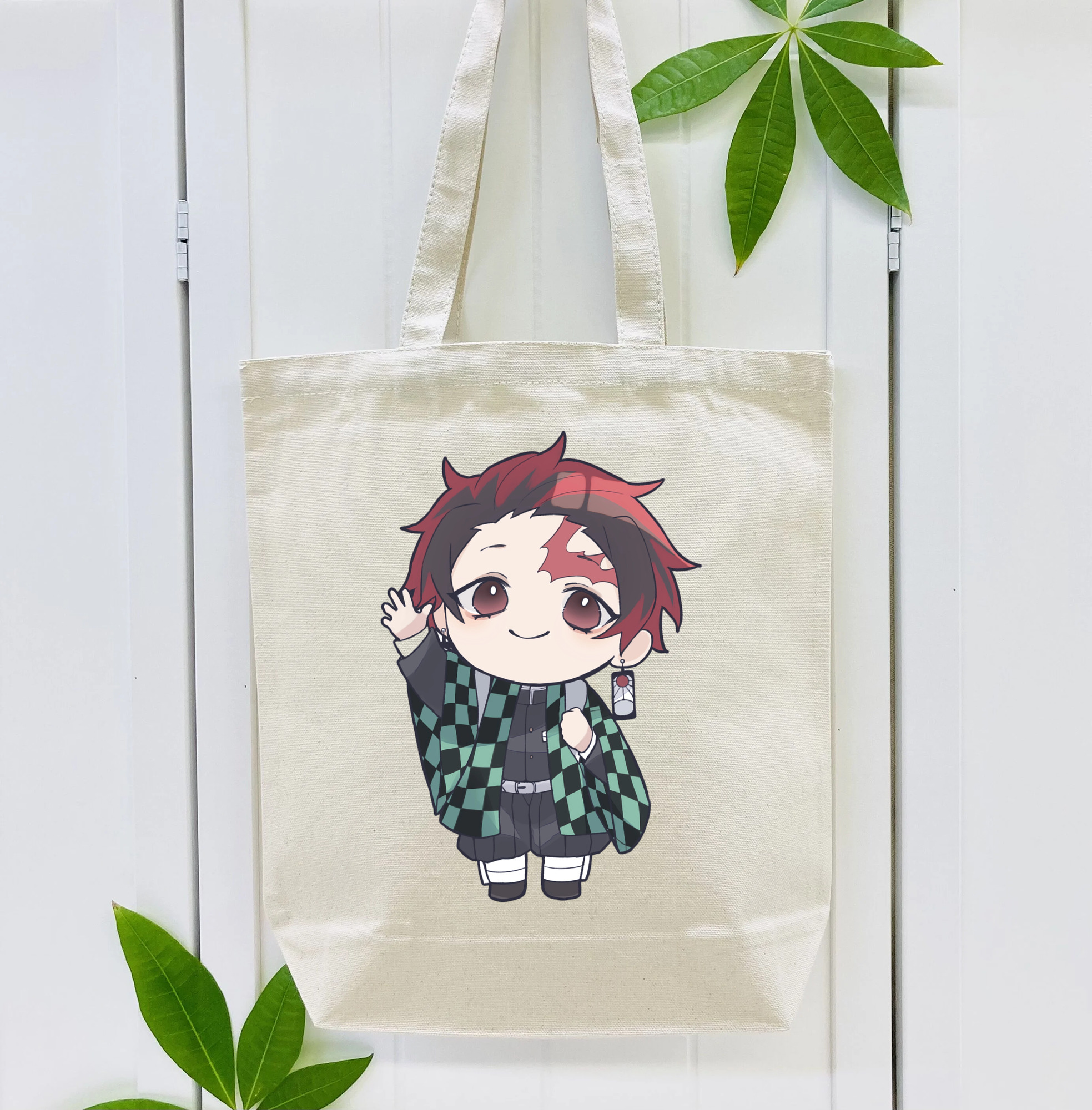 鬼滅の刃 竈門 炭治郎／かまど たんじろう Kamado Tanjirou 縦型キャンバス生地手提げバッグ　トートバッグ
