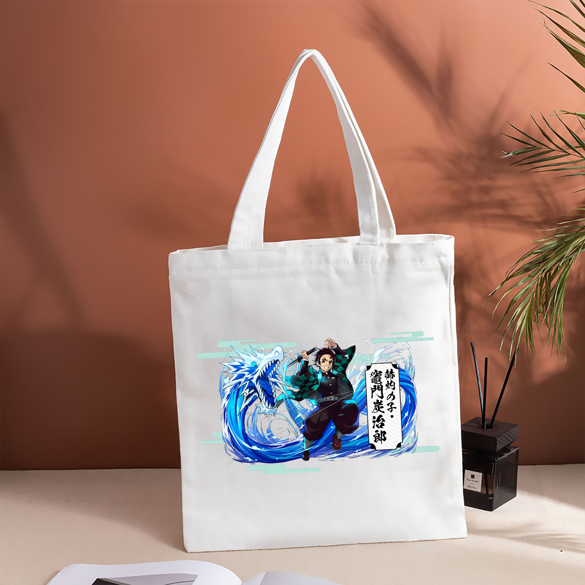 鬼滅の刃 竈門 炭治郎／かまど たんじろう Kamado Tanjirou 縦型キャンバス生地手提げバッグ　トートバッグ