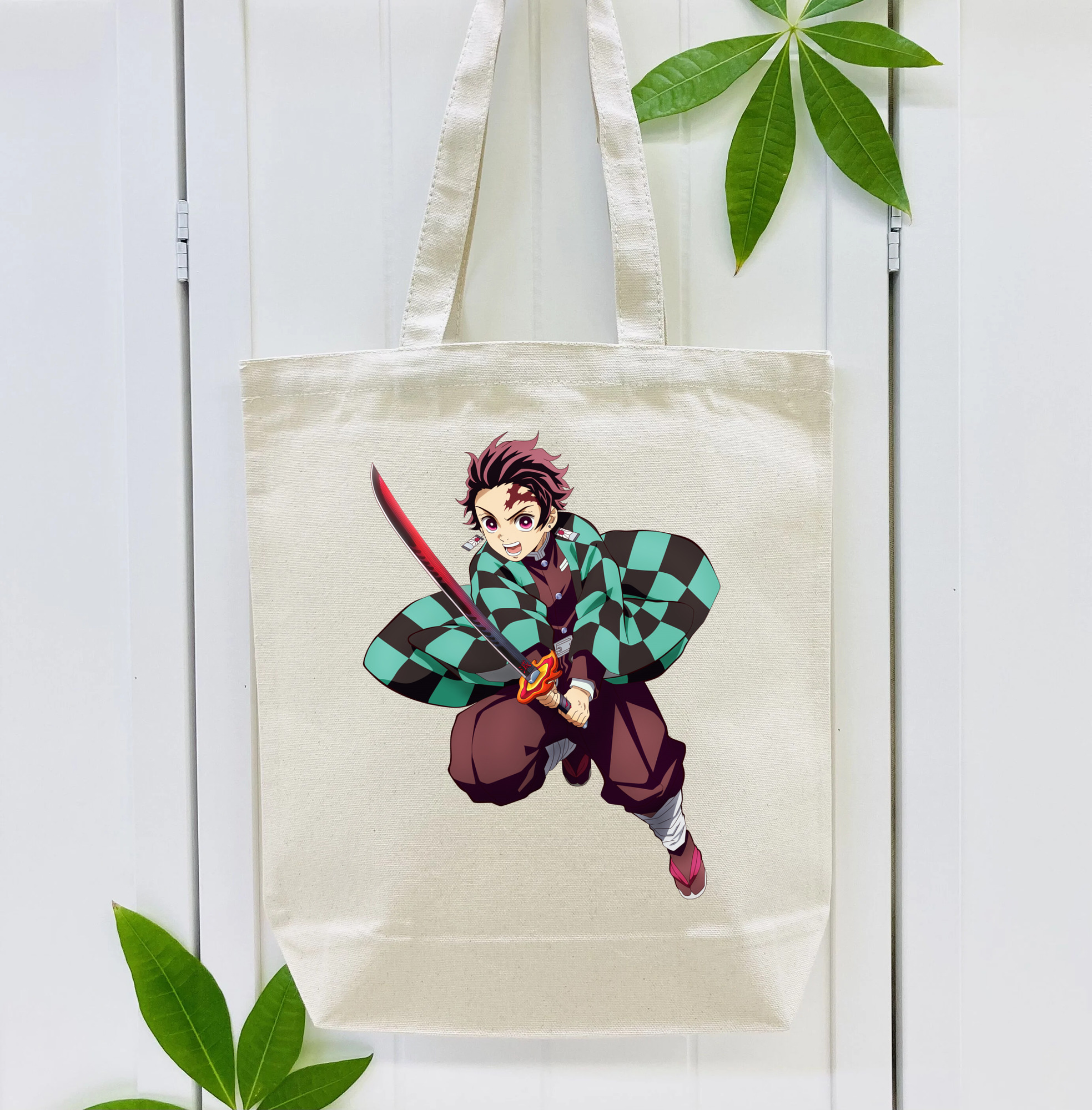鬼滅の刃 竈門 炭治郎／かまど たんじろう Kamado Tanjirou 縦型キャンバス生地手提げバッグ　トートバッグ