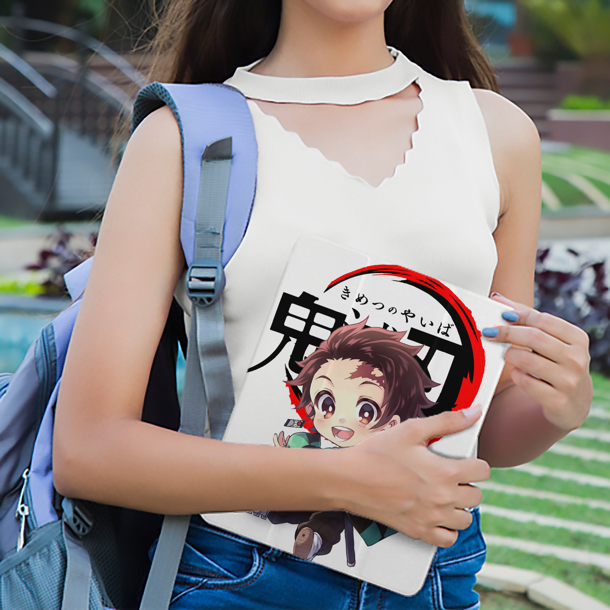鬼滅の刃 竈門 炭治郎／かまど たんじろう Kamado Tanjirou IPad ケース ペン収納付き 三つ折りスタンド PUレザー×シリコン 対応機種9.5/10.5/10.9インチ