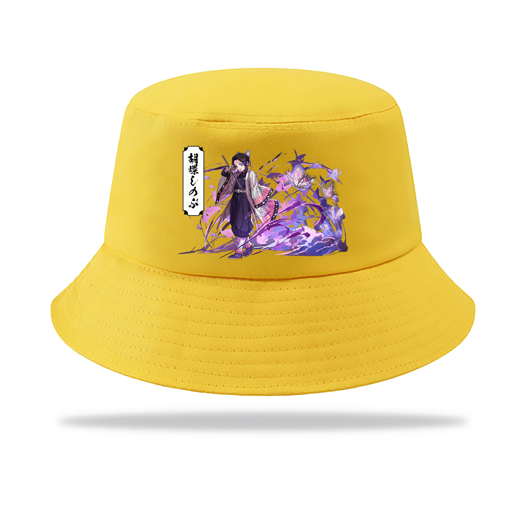 （画像用） 鬼滅の刃（きめつのやいば）蟲柱-胡蝶 しのぶ／こちょう しのぶ Kochou Shinobu アウトドア日除けバケットハット