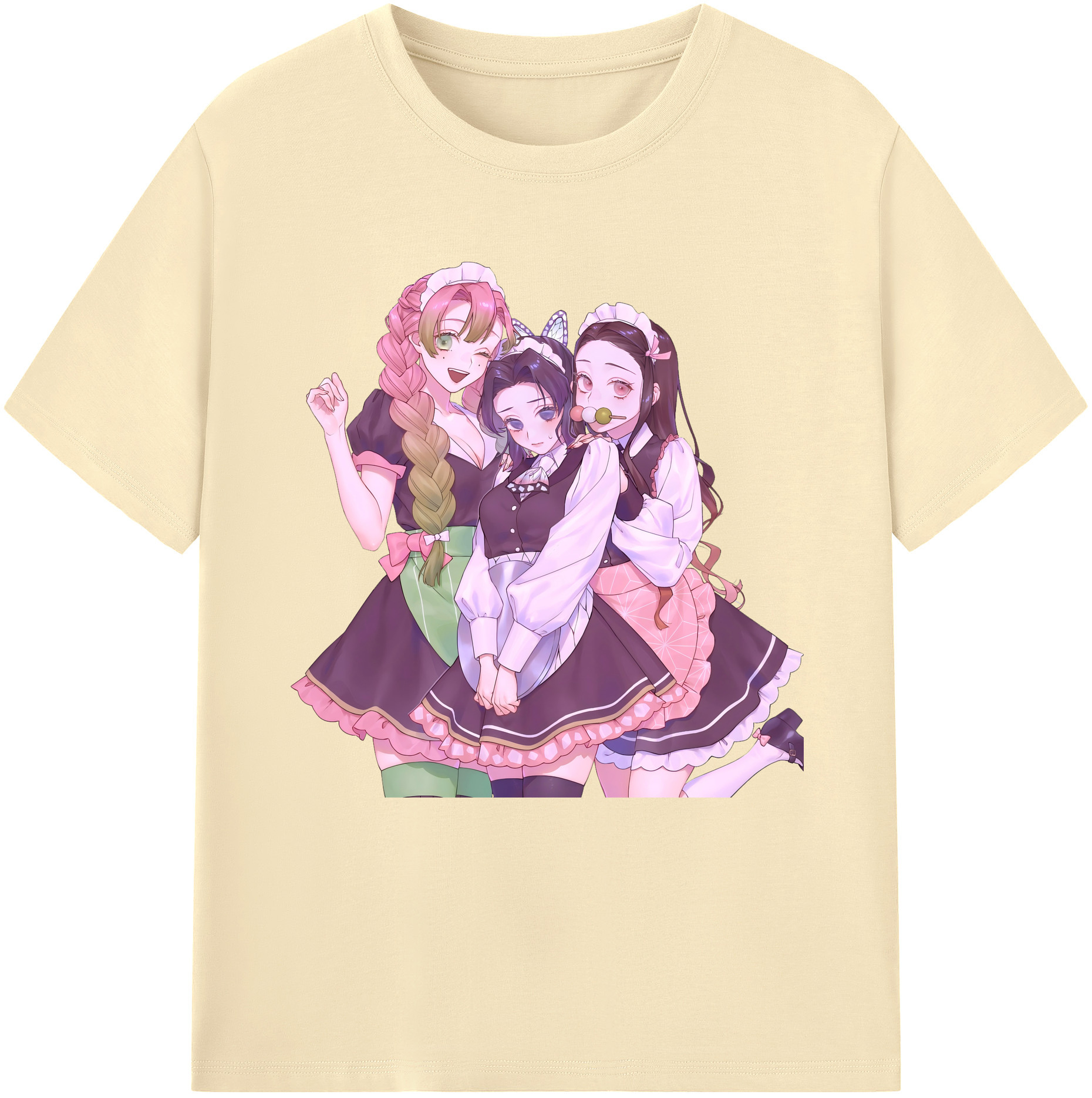 （画像用） 鬼滅の刃（きめつのやいば）蟲柱-胡蝶 しのぶ／こちょう しのぶ Kochou Shinobu 綿100％半袖Tシャツ（フロントプリント）
