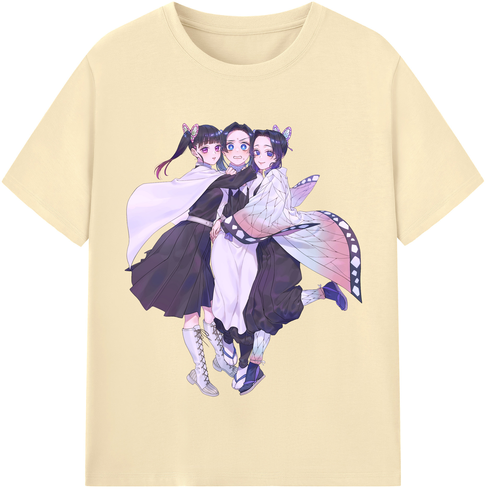 （画像用） 鬼滅の刃（きめつのやいば）蟲柱-胡蝶 しのぶ／こちょう しのぶ Kochou Shinobu 綿100％半袖Tシャツ（フロントプリント）