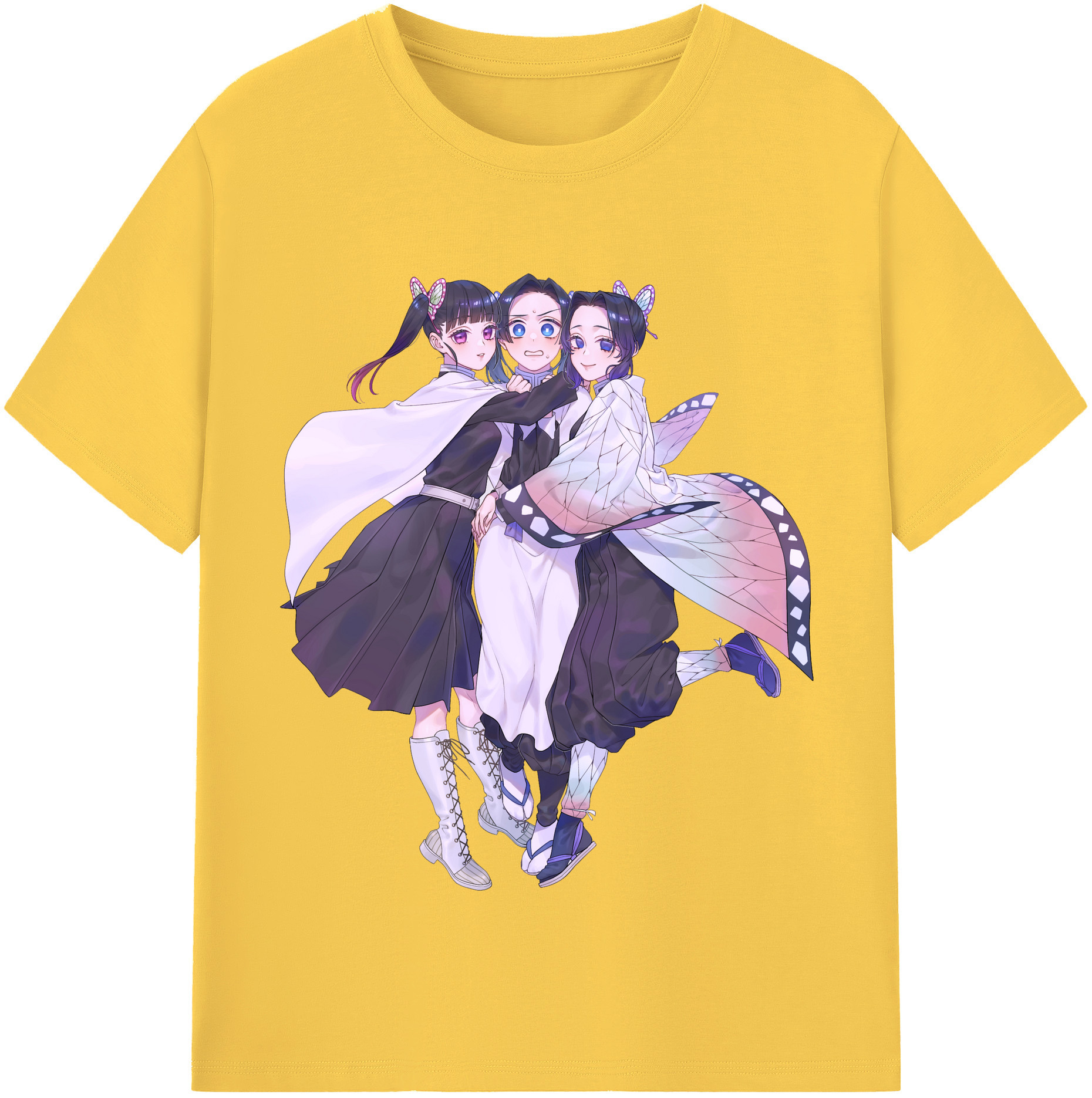 （画像用） 鬼滅の刃（きめつのやいば）蟲柱-胡蝶 しのぶ／こちょう しのぶ Kochou Shinobu 綿100％半袖Tシャツ（フロントプリント）