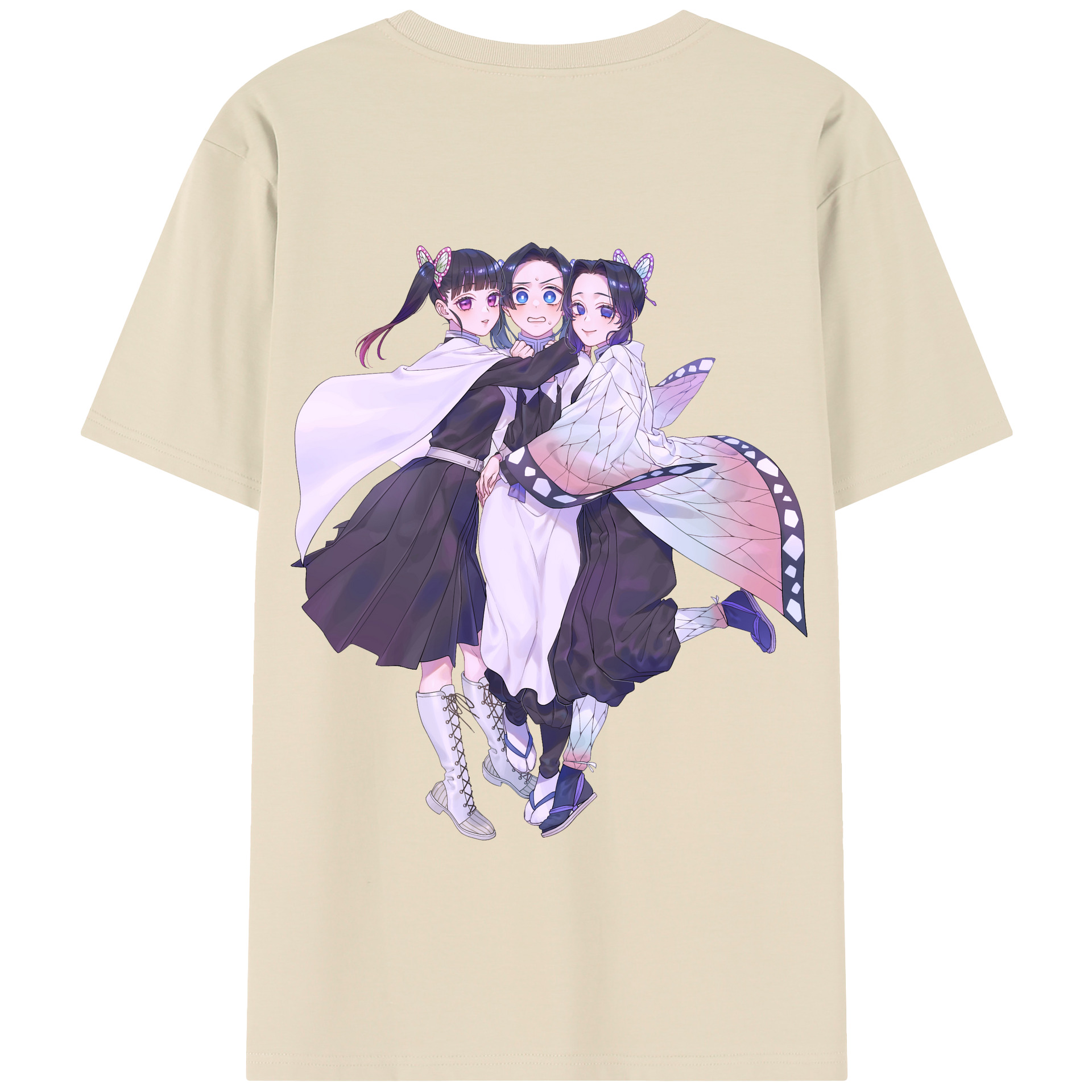 （画像用） 鬼滅の刃（きめつのやいば）蟲柱-胡蝶 しのぶ／こちょう しのぶ Kochou Shinobu 綿100％半袖Tシャツ（背面プリント）