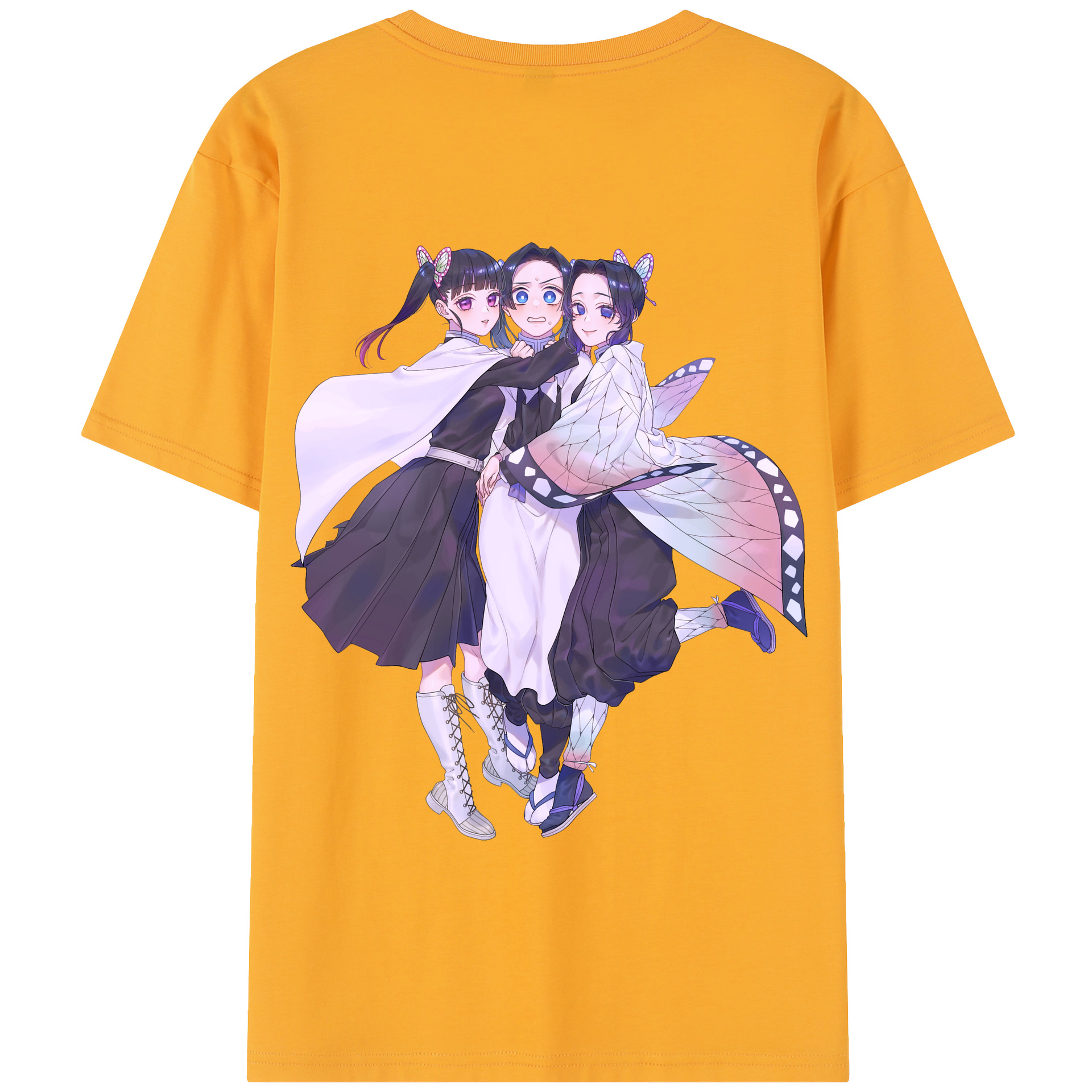 （画像用） 鬼滅の刃（きめつのやいば）蟲柱-胡蝶 しのぶ／こちょう しのぶ Kochou Shinobu 綿100％半袖Tシャツ（背面プリント）