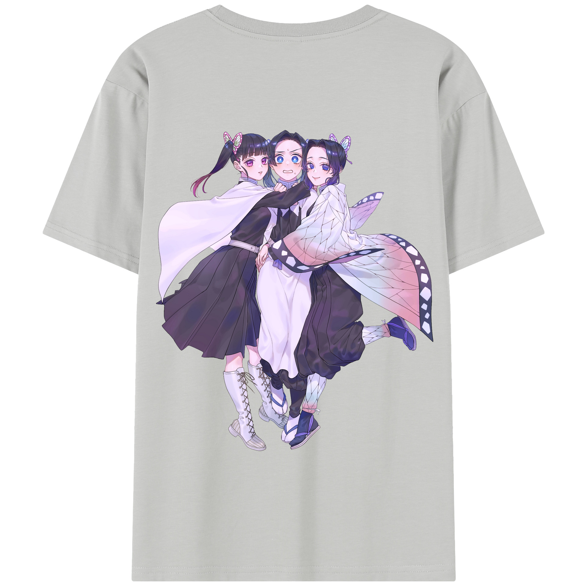 （画像用） 鬼滅の刃（きめつのやいば）蟲柱-胡蝶 しのぶ／こちょう しのぶ Kochou Shinobu 綿100％半袖Tシャツ（背面プリント）