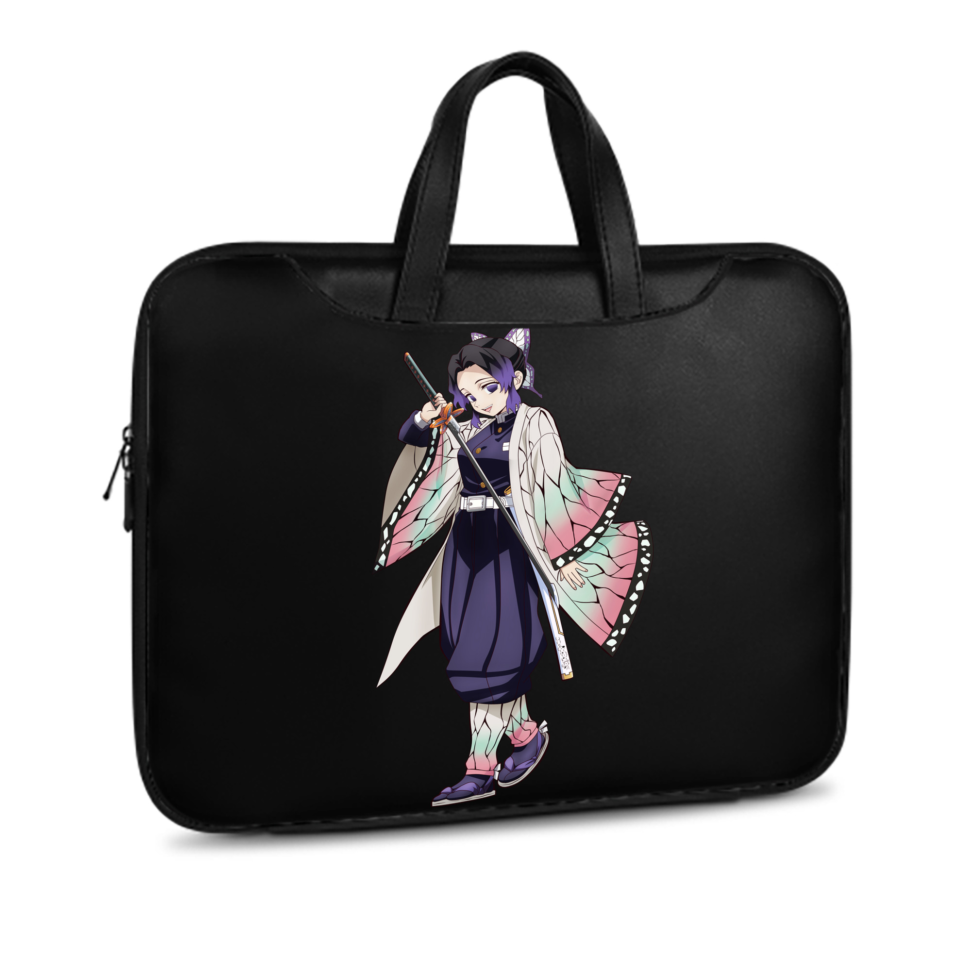 （画像用） 鬼滅の刃（きめつのやいば）蟲柱-胡蝶 しのぶ／こちょう しのぶ Kochou Shinobu レザーラップトップバッグ　ノートパソコンケース