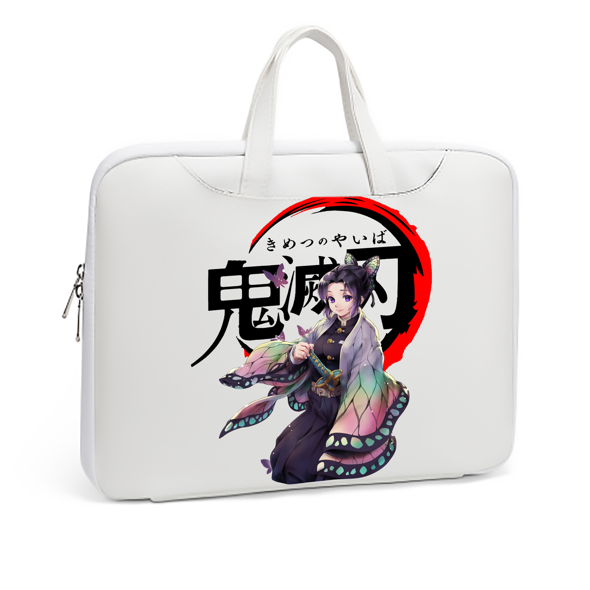 （画像用） 鬼滅の刃（きめつのやいば）蟲柱-胡蝶 しのぶ／こちょう しのぶ Kochou Shinobu レザーラップトップバッグ　ノートパソコンケース