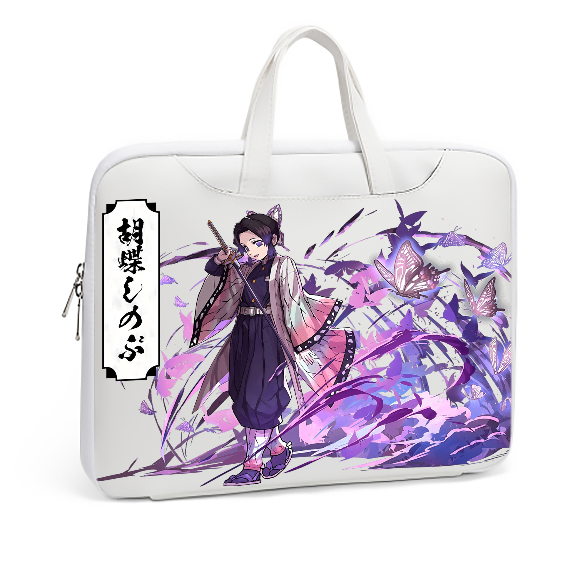 （画像用） 鬼滅の刃（きめつのやいば）蟲柱-胡蝶 しのぶ／こちょう しのぶ Kochou Shinobu レザーラップトップバッグ　ノートパソコンケース