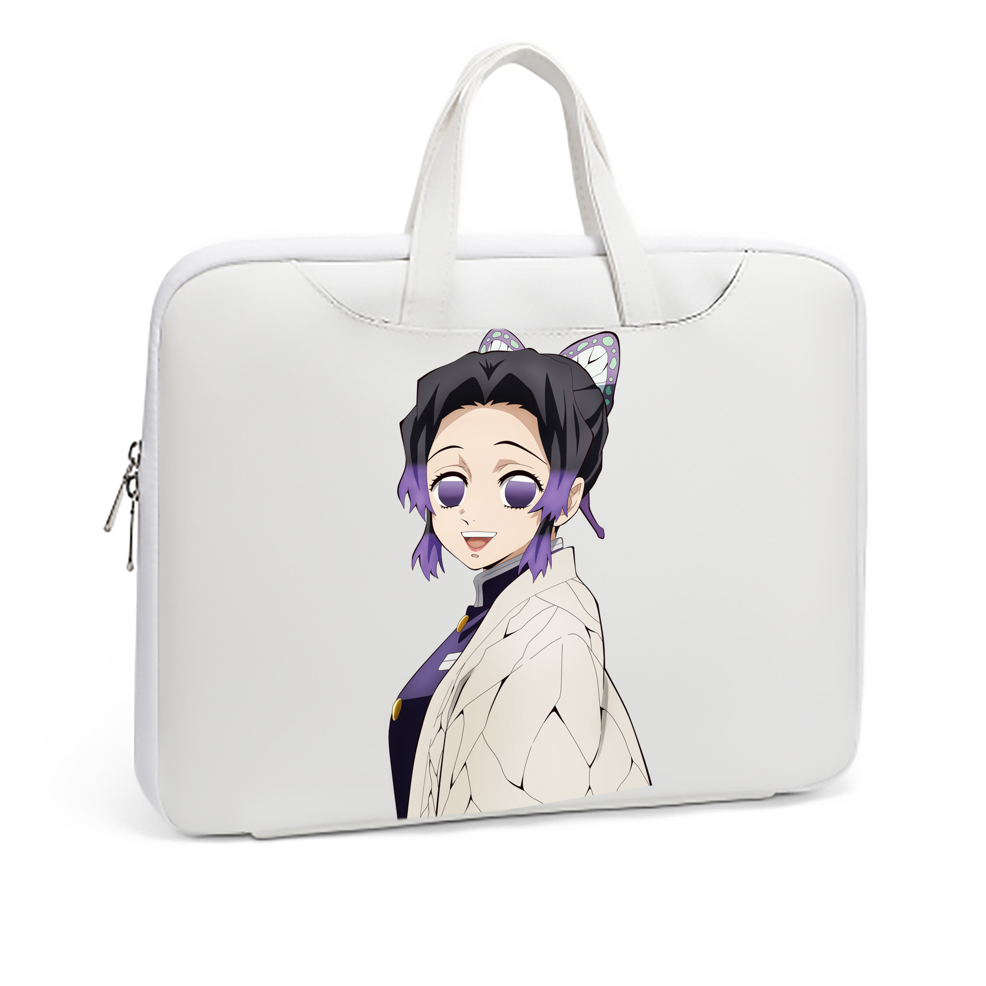 （画像用） 鬼滅の刃（きめつのやいば）蟲柱-胡蝶 しのぶ／こちょう しのぶ Kochou Shinobu レザーラップトップバッグ　ノートパソコンケース