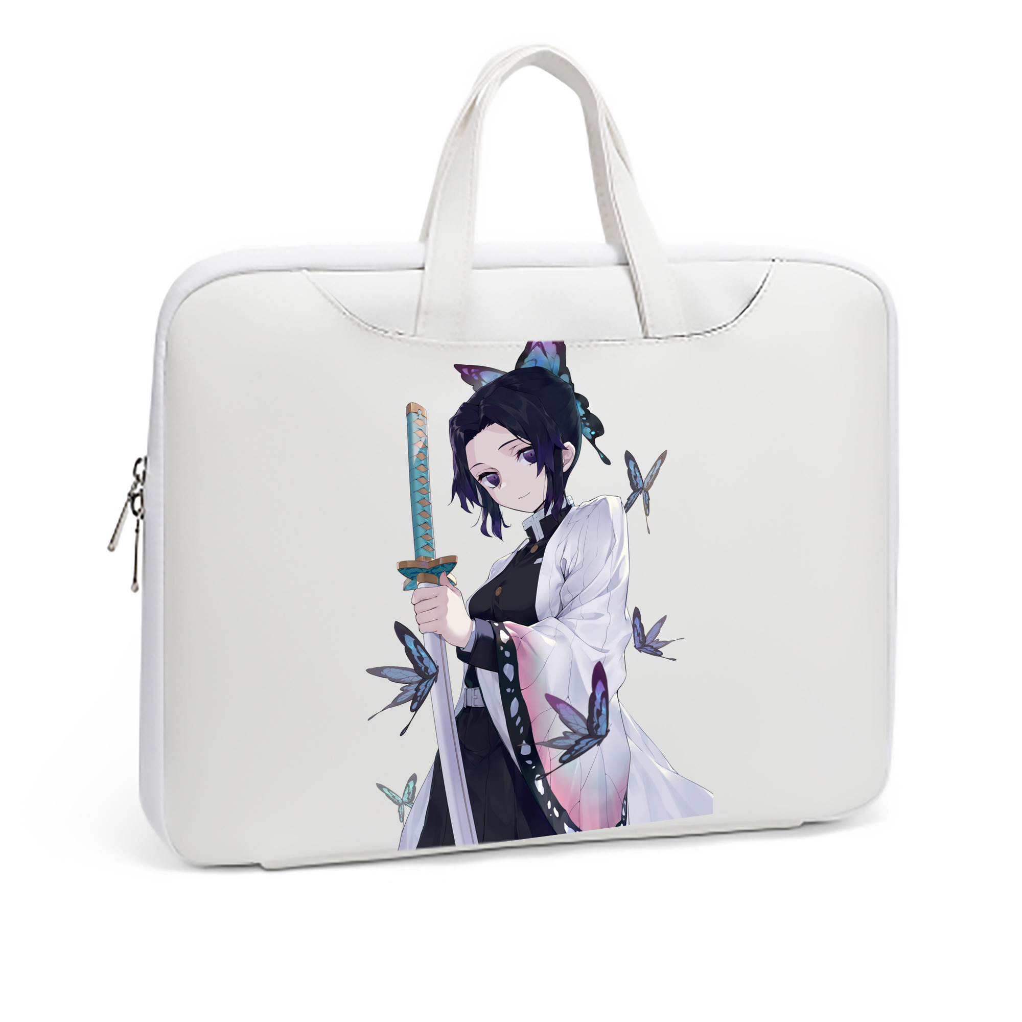 （画像用） 鬼滅の刃（きめつのやいば）蟲柱-胡蝶 しのぶ／こちょう しのぶ Kochou Shinobu レザーラップトップバッグ　ノートパソコンケース