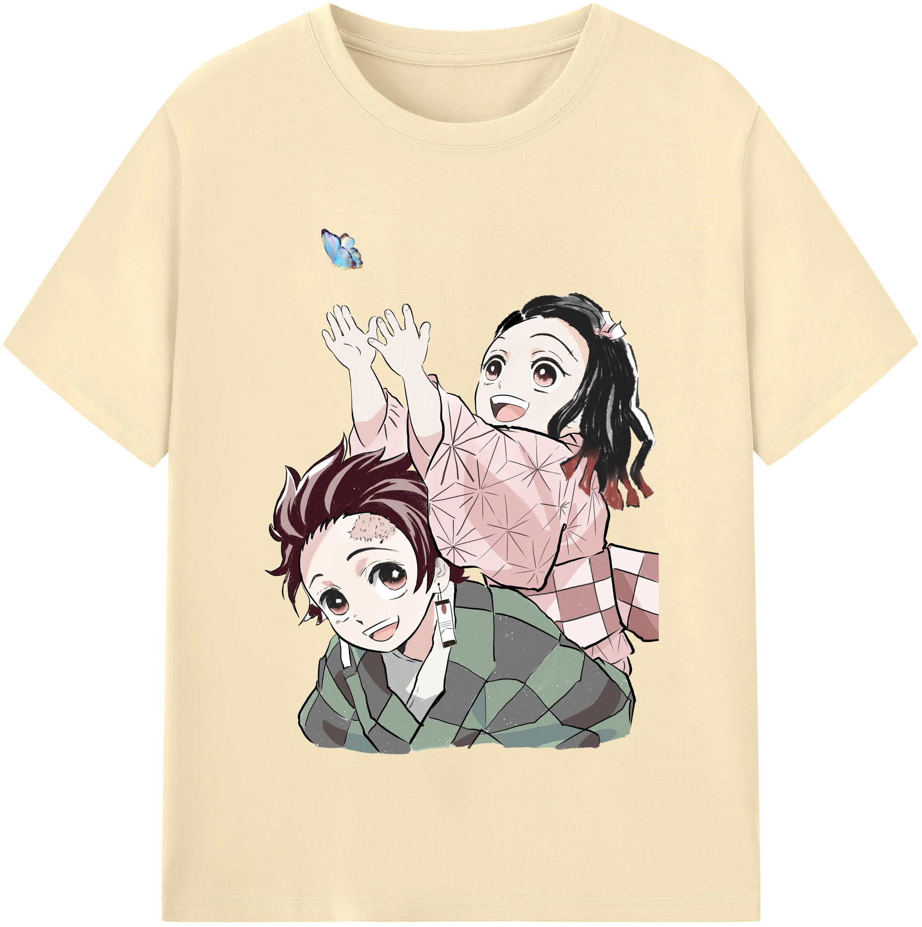 （画像用） 鬼滅の刃（きめつのやいば）竈門 禰󠄀豆子／かまど ねずこ Kamado Nezuko 綿100％半袖Tシャツ（フロントプリント）