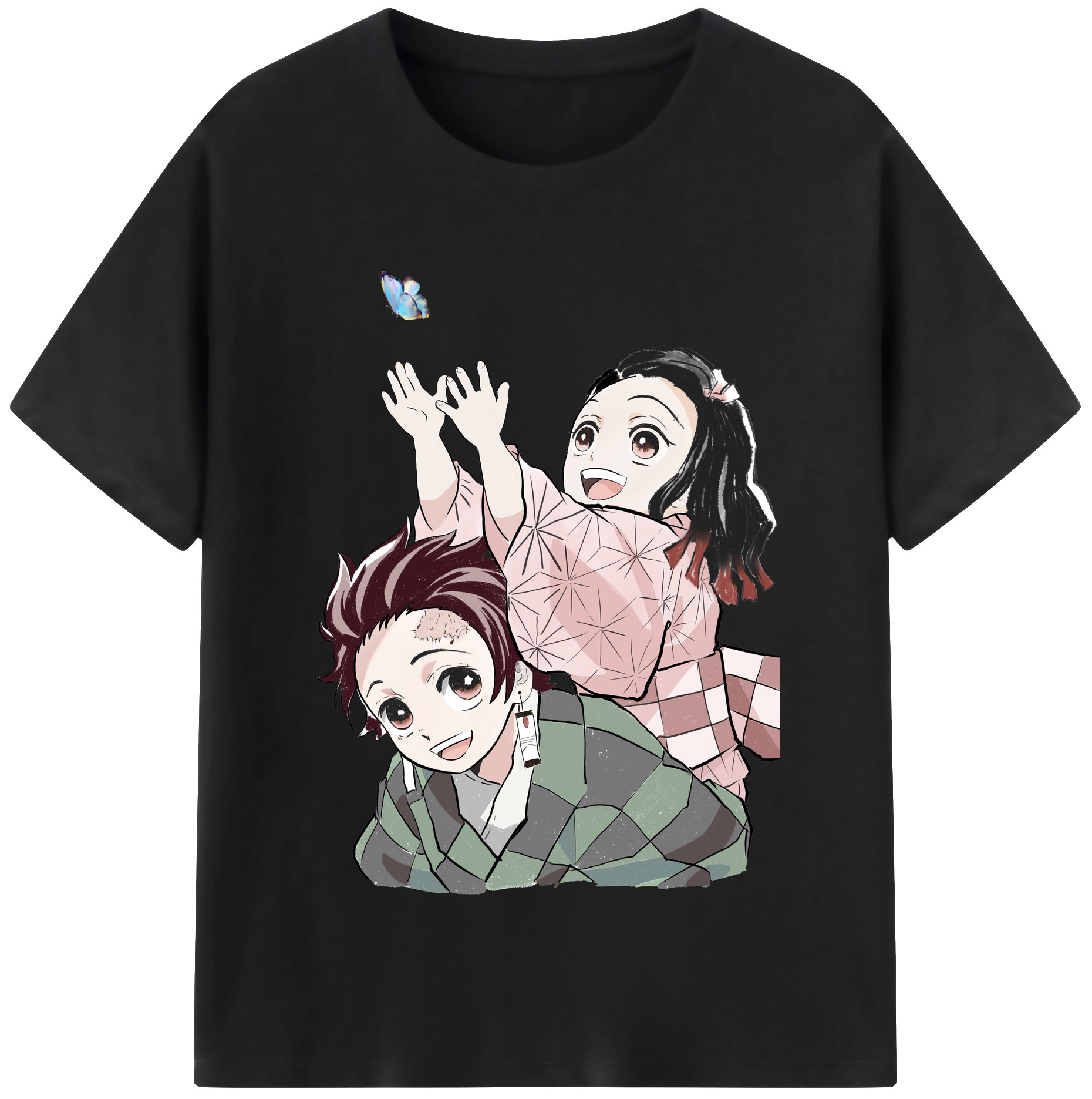 （画像用） 鬼滅の刃（きめつのやいば）竈門 禰󠄀豆子／かまど ねずこ Kamado Nezuko 綿100％半袖Tシャツ（フロントプリント）