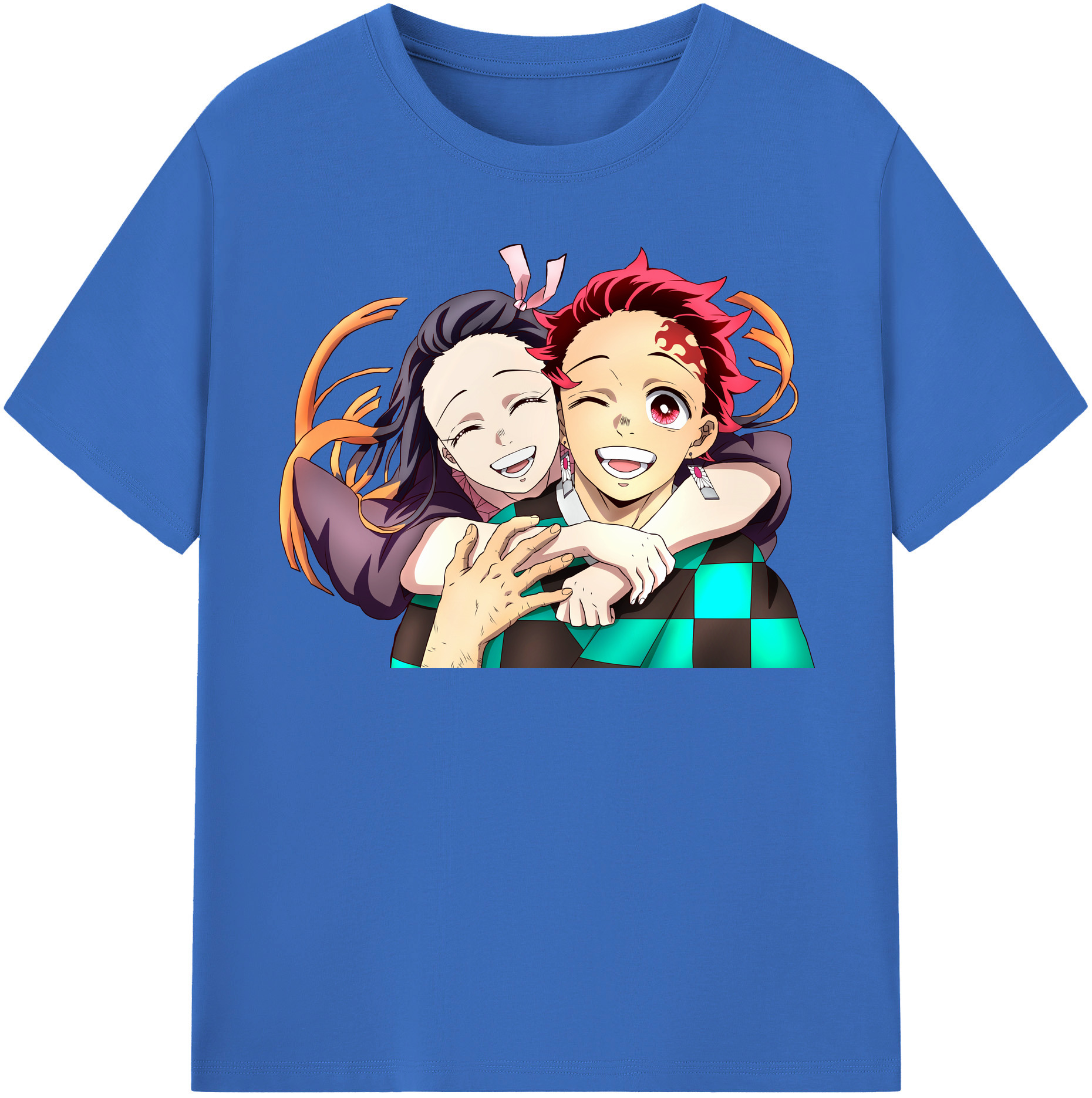 （画像用） 鬼滅の刃（きめつのやいば）竈門 禰󠄀豆子／かまど ねずこ Kamado Nezuko 綿100％半袖Tシャツ（フロントプリント）