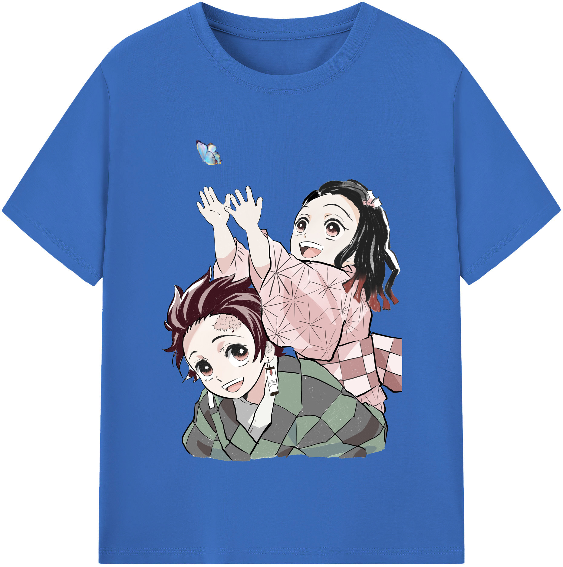 （画像用） 鬼滅の刃（きめつのやいば）竈門 禰󠄀豆子／かまど ねずこ Kamado Nezuko 綿100％半袖Tシャツ（フロントプリント）