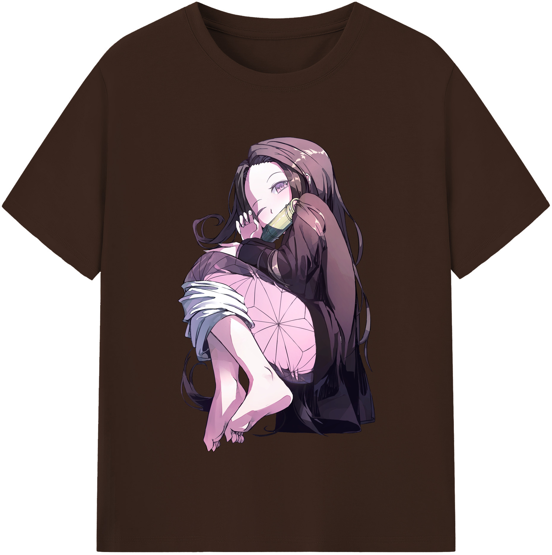 （画像用） 鬼滅の刃（きめつのやいば）竈門 禰󠄀豆子／かまど ねずこ Kamado Nezuko 綿100％半袖Tシャツ（フロントプリント）