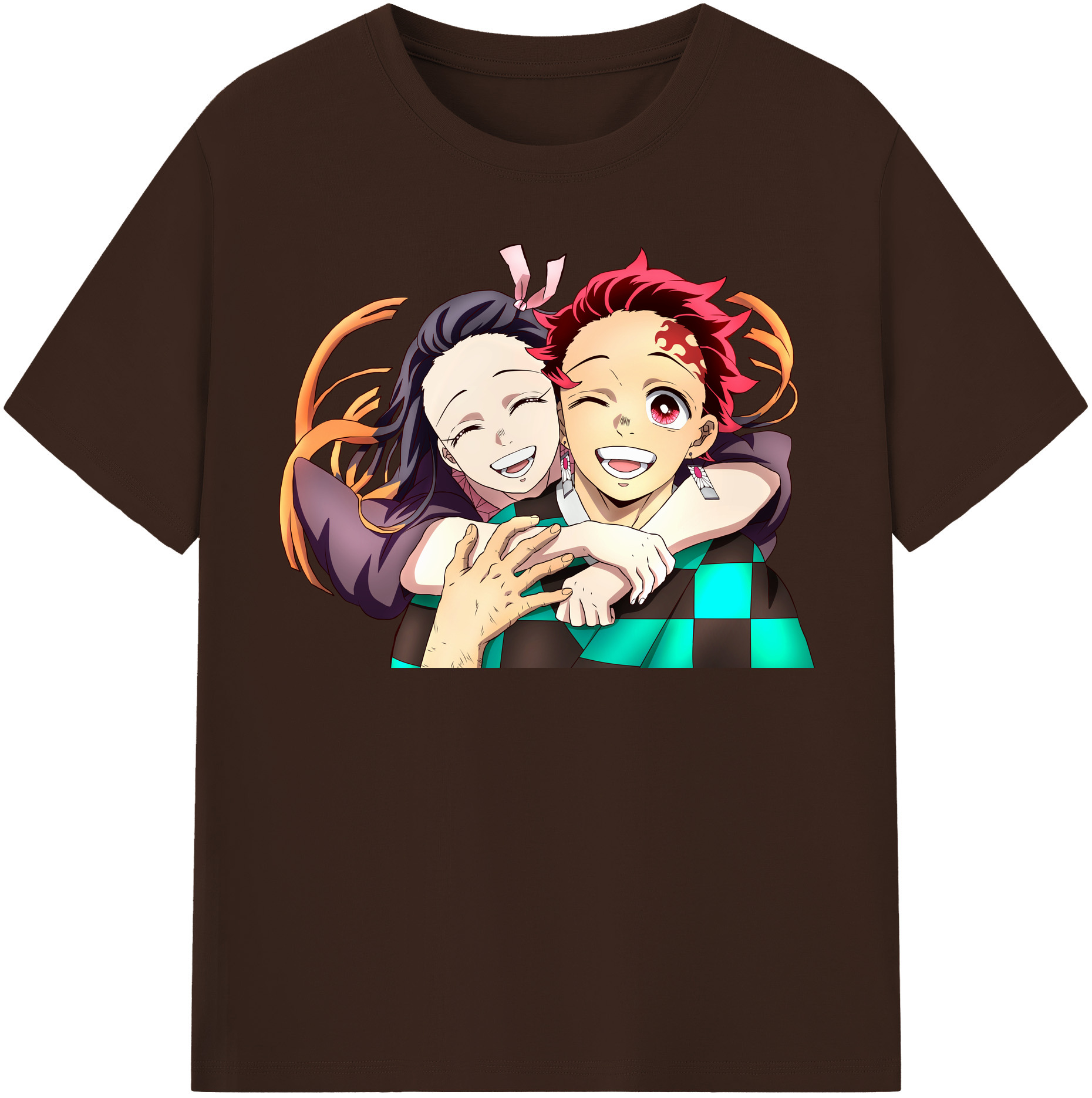 （画像用） 鬼滅の刃（きめつのやいば）竈門 禰󠄀豆子／かまど ねずこ Kamado Nezuko 綿100％半袖Tシャツ（フロントプリント）