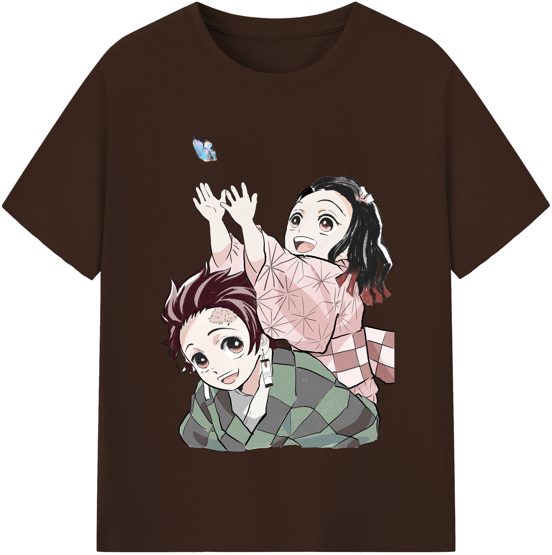 （画像用） 鬼滅の刃（きめつのやいば）竈門 禰󠄀豆子／かまど ねずこ Kamado Nezuko 綿100％半袖Tシャツ（フロントプリント）