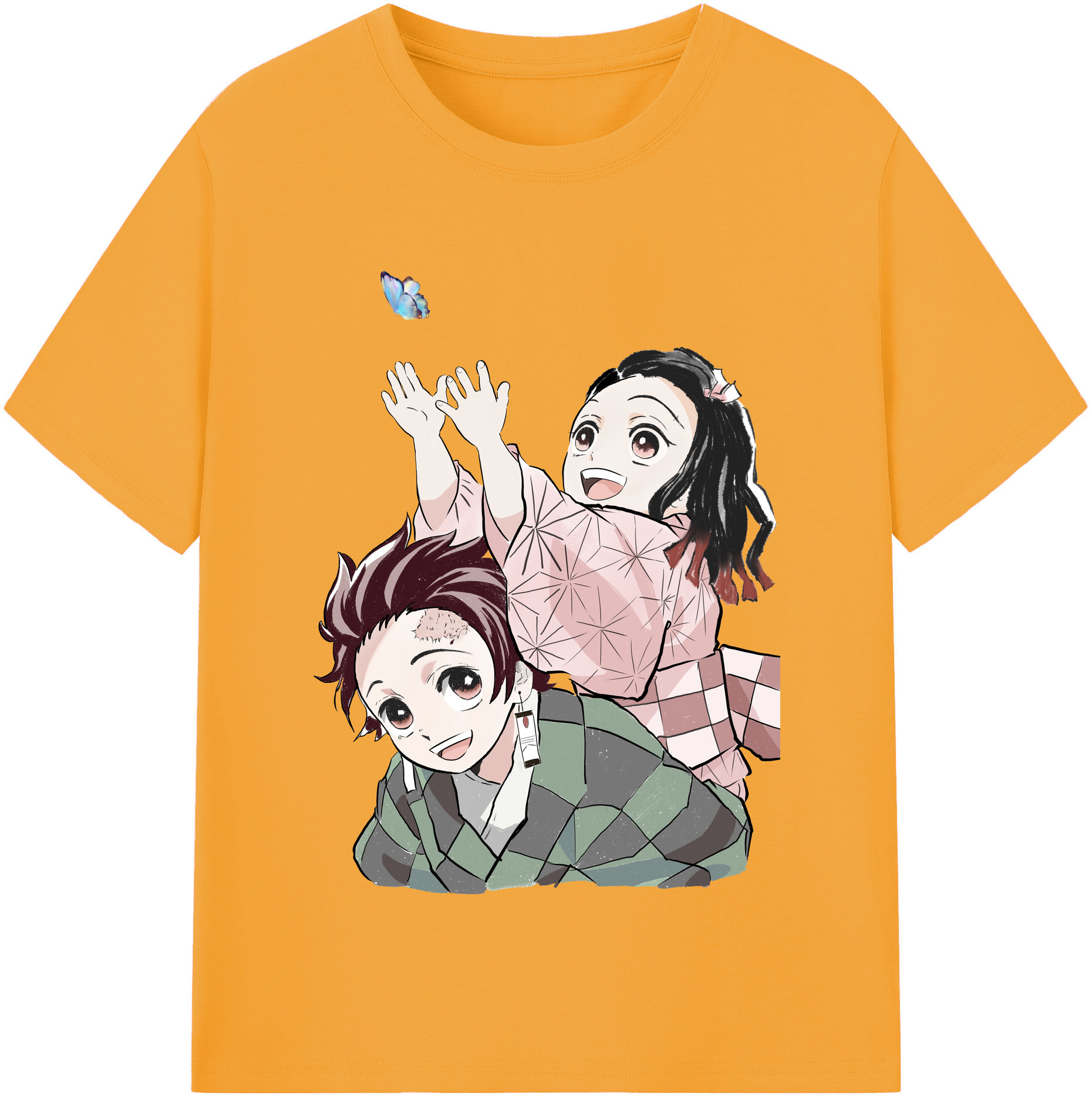 （画像用） 鬼滅の刃（きめつのやいば）竈門 禰󠄀豆子／かまど ねずこ Kamado Nezuko 綿100％半袖Tシャツ（フロントプリント）