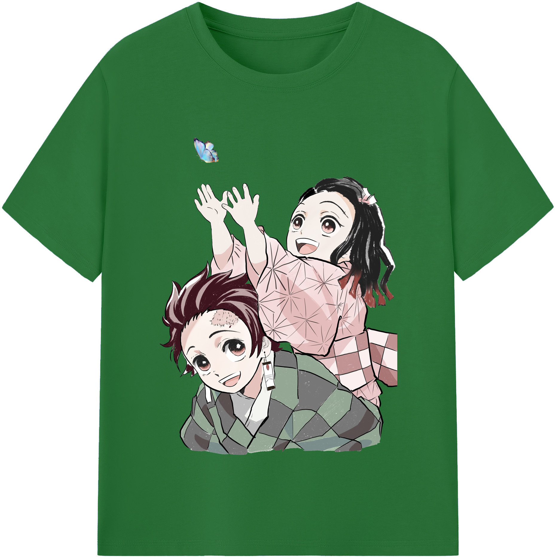 （画像用） 鬼滅の刃（きめつのやいば）竈門 禰󠄀豆子／かまど ねずこ Kamado Nezuko 綿100％半袖Tシャツ（フロントプリント）