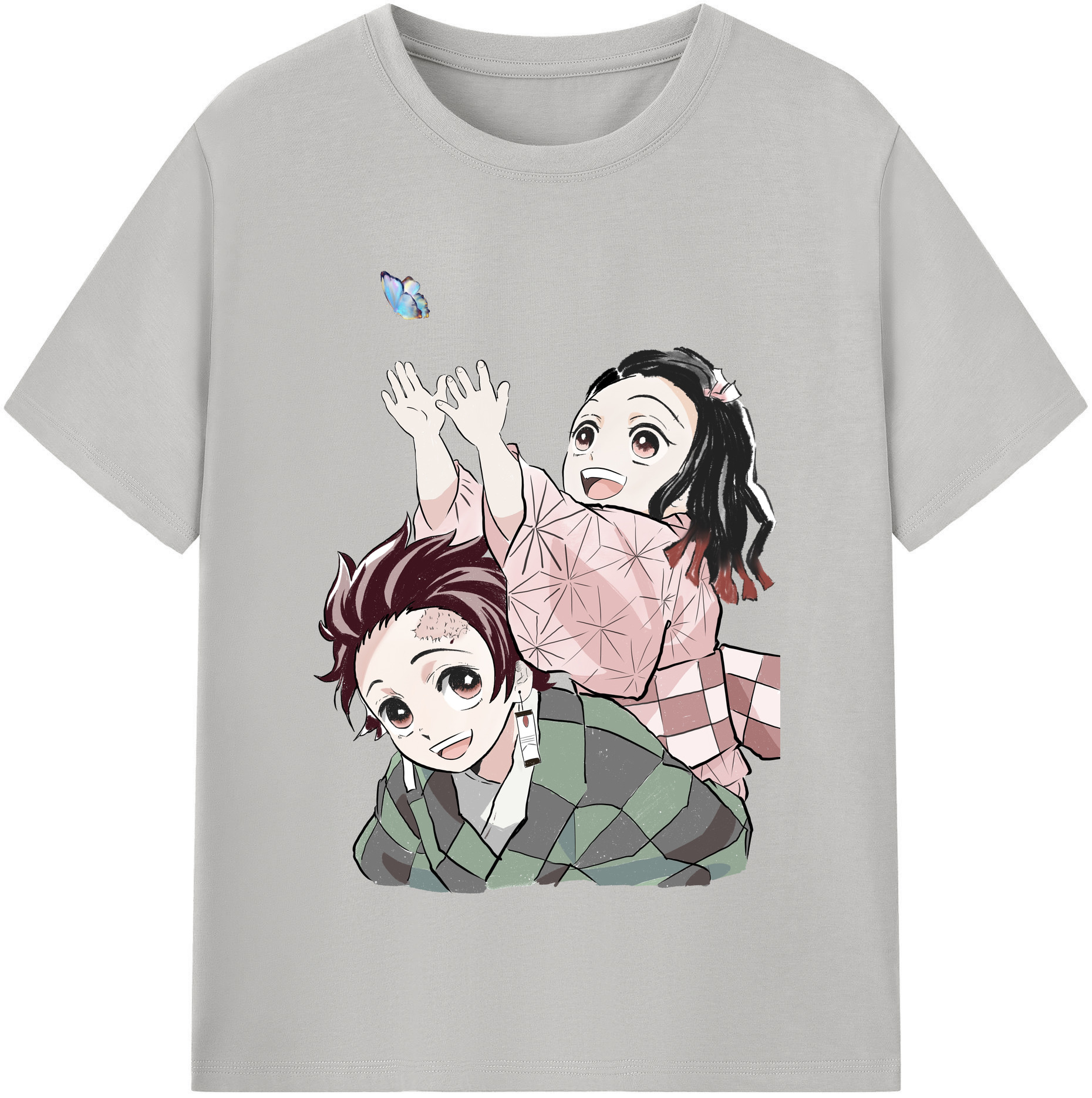 （画像用） 鬼滅の刃（きめつのやいば）竈門 禰󠄀豆子／かまど ねずこ Kamado Nezuko 綿100％半袖Tシャツ（フロントプリント）