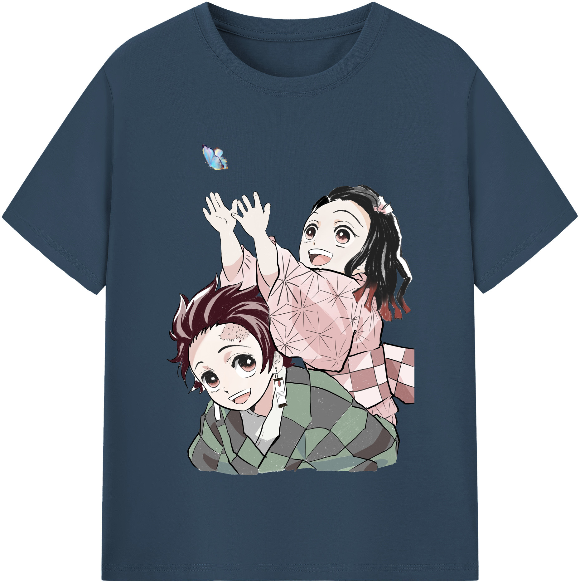 （画像用） 鬼滅の刃（きめつのやいば）竈門 禰󠄀豆子／かまど ねずこ Kamado Nezuko 綿100％半袖Tシャツ（フロントプリント）