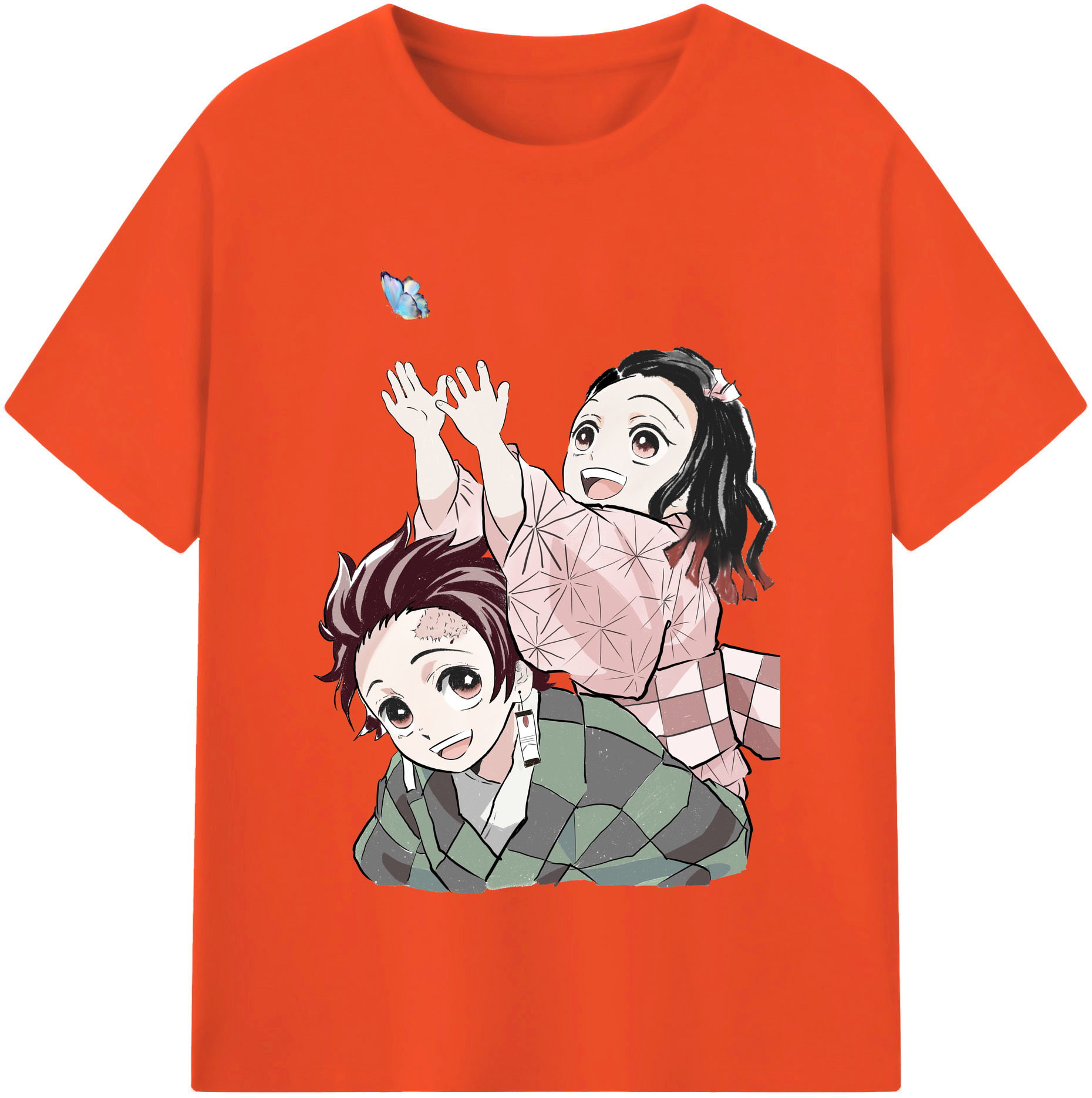 （画像用） 鬼滅の刃（きめつのやいば）竈門 禰󠄀豆子／かまど ねずこ Kamado Nezuko 綿100％半袖Tシャツ（フロントプリント）